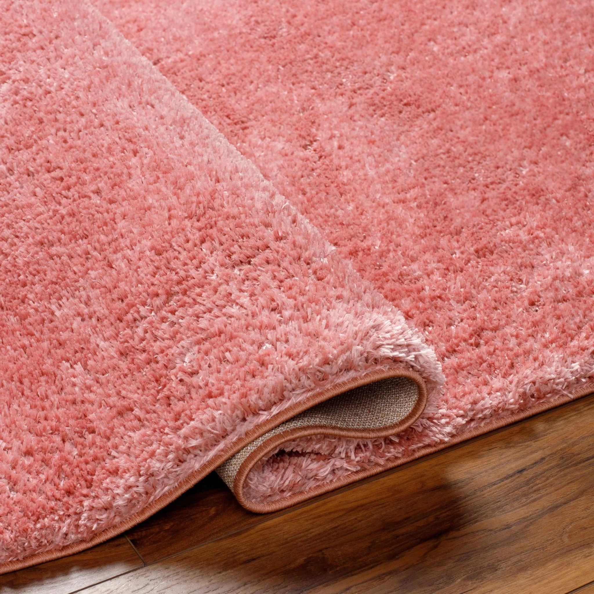 Modern Solid Peach Plush Pile Moroccan Style Area Rug - Image 17