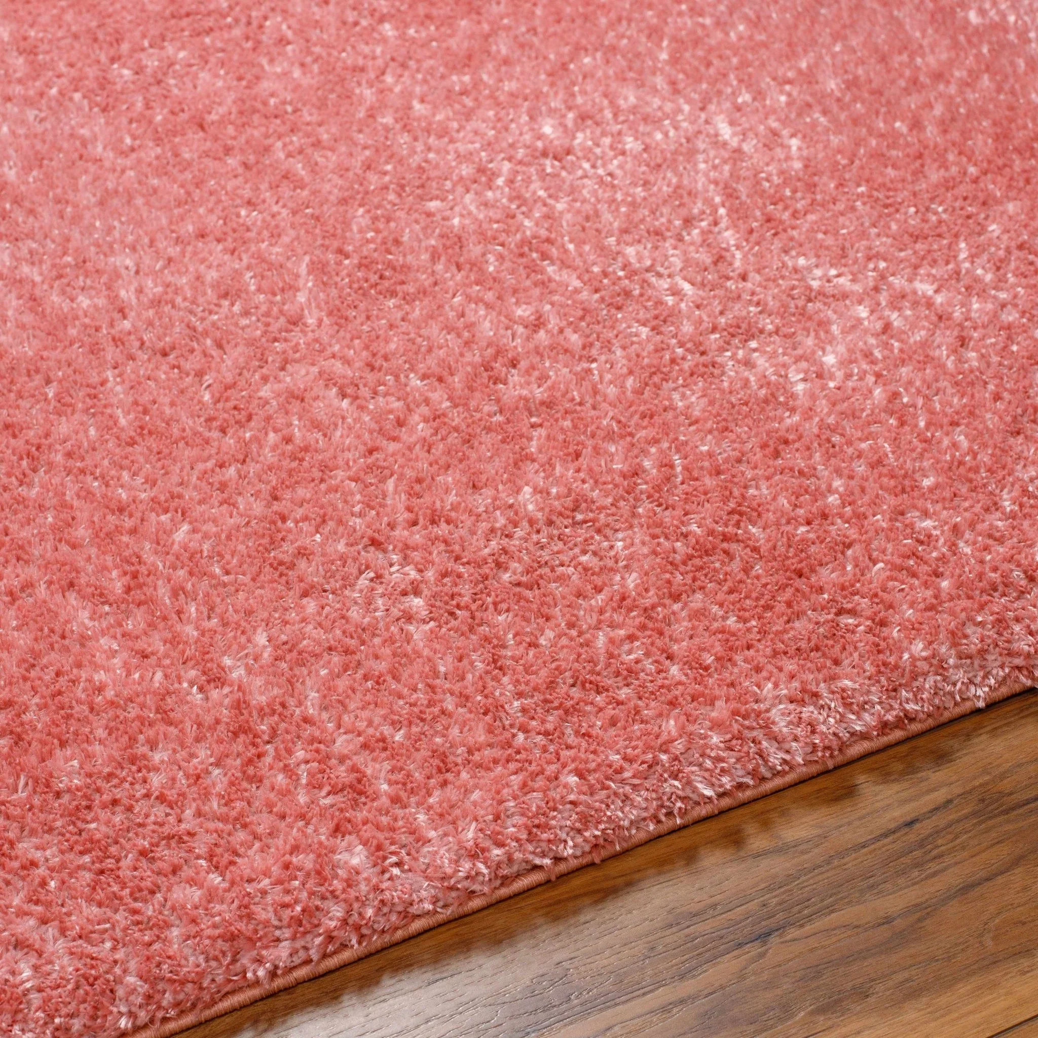 Modern Solid Peach Plush Pile Moroccan Style Area Rug - Image 18