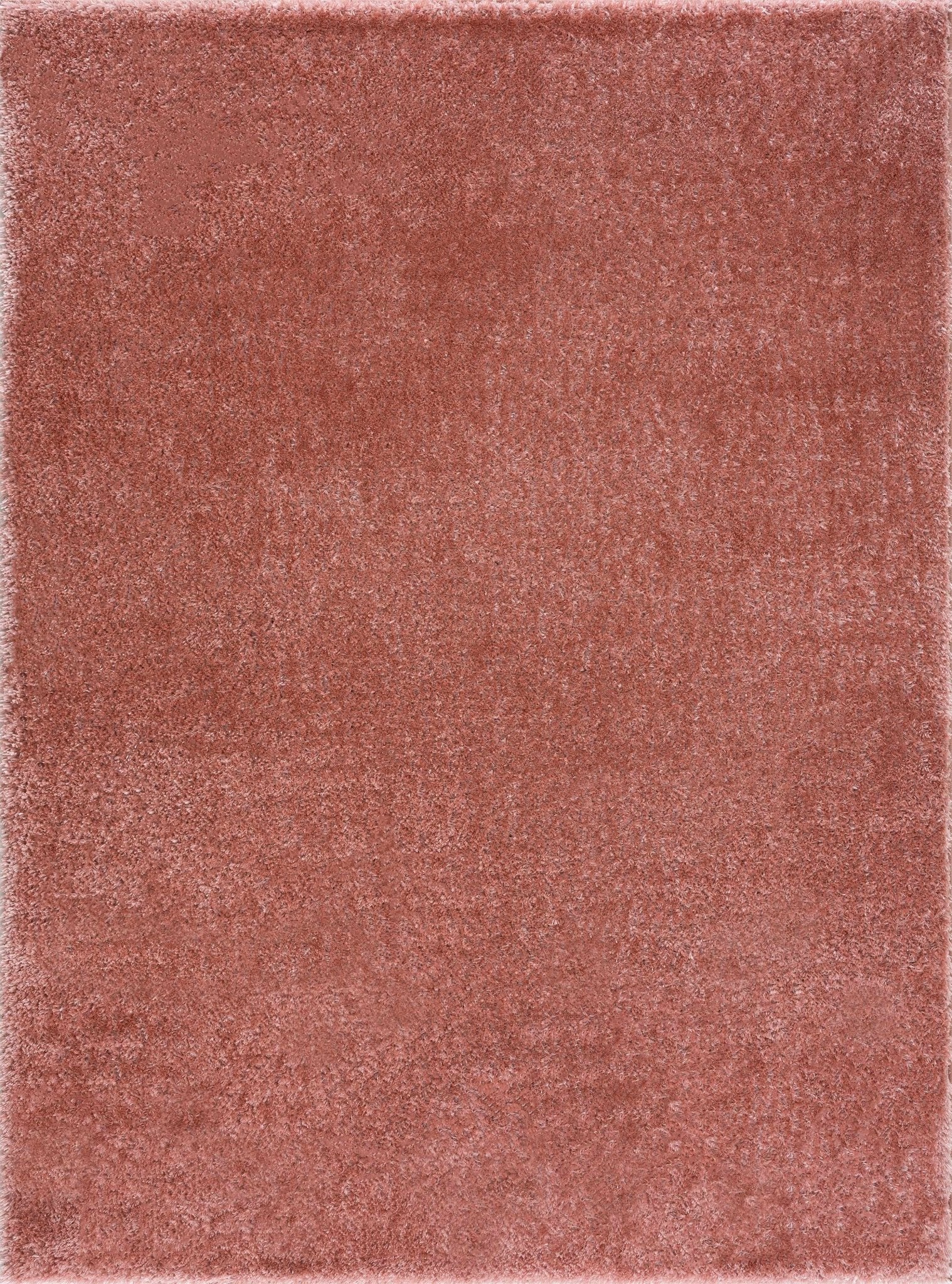 Modern Solid Peach Plush Pile Moroccan Style Area Rug - Image 2