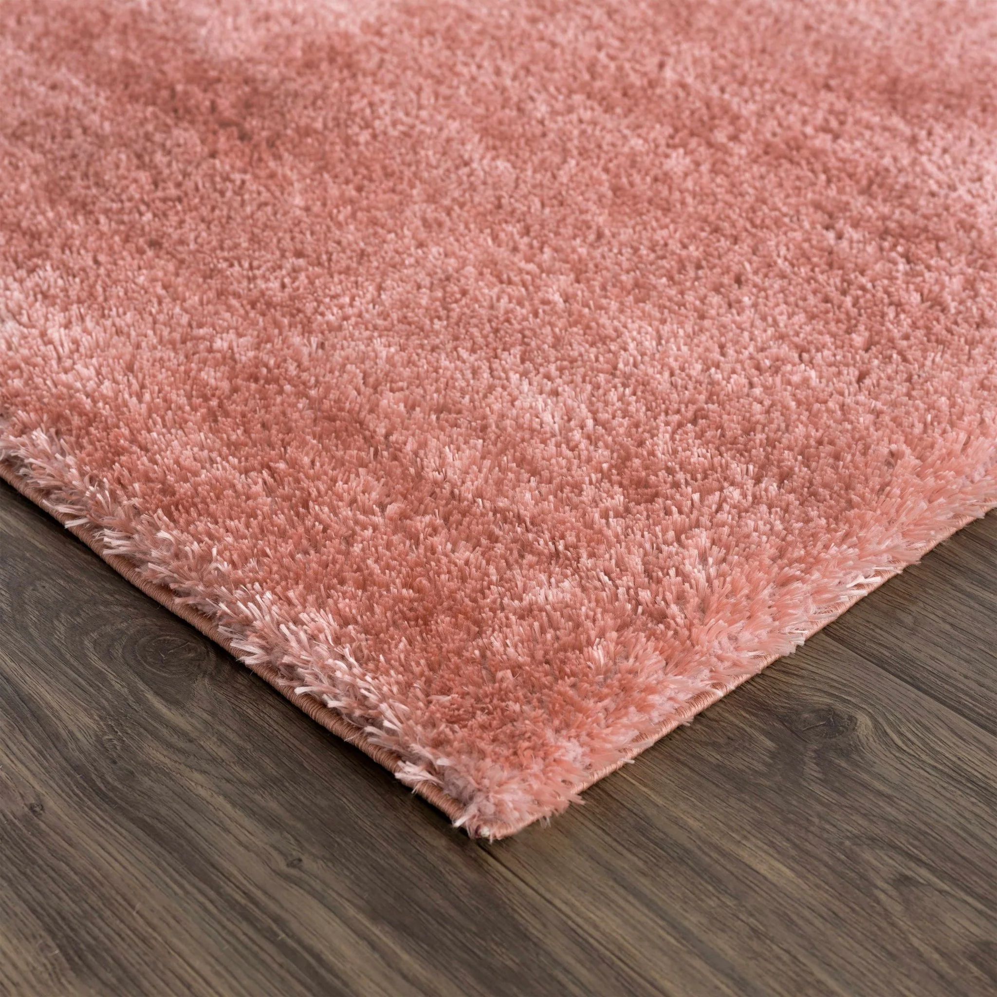 Modern Solid Peach Plush Pile Moroccan Style Area Rug - Image 5