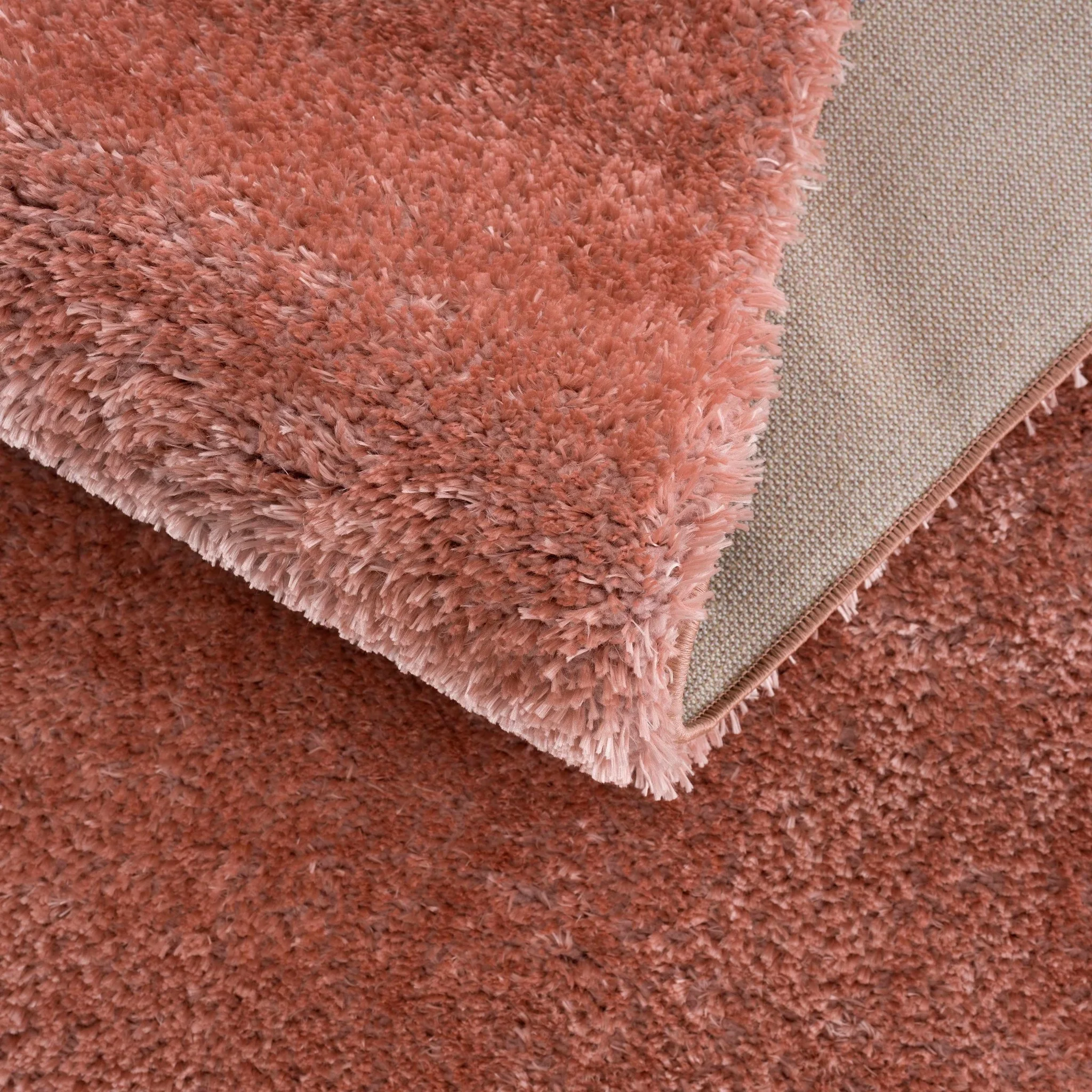 Modern Solid Peach Plush Pile Moroccan Style Area Rug - Image 8