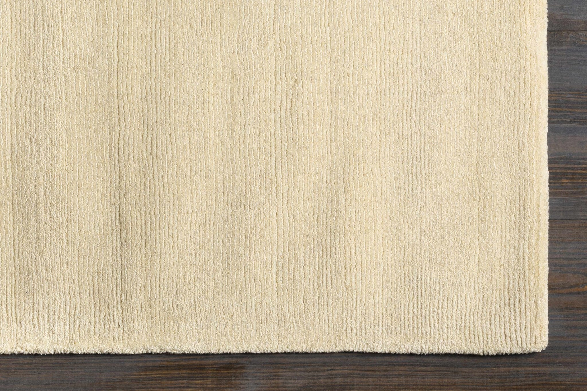 Modern Solid Plain Ivory Hand loomed Multi size Wool Area Rug - Image 10