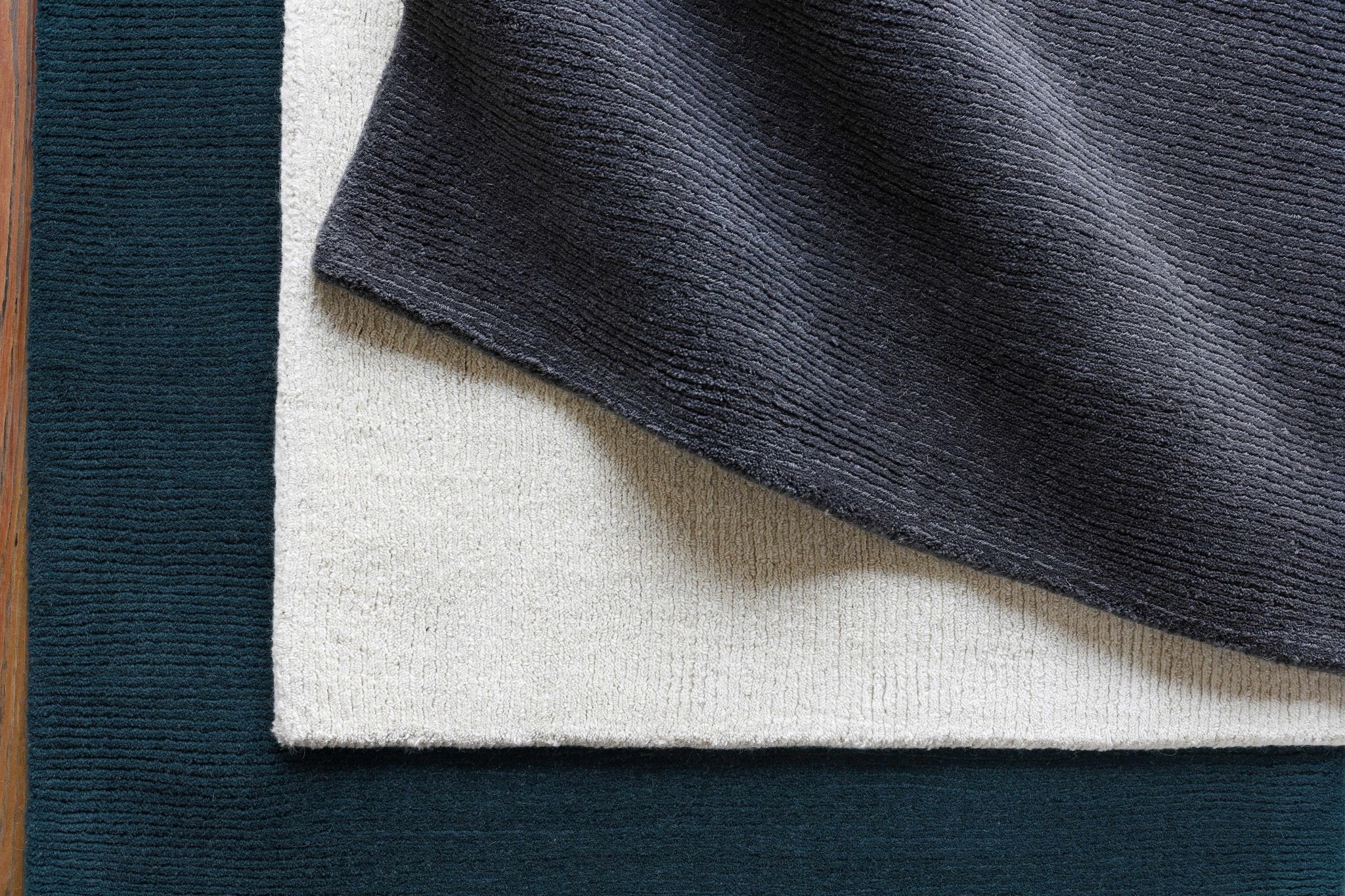 Modern Solid Plain Ivory Hand loomed Multi size Wool Area Rug - Image 14