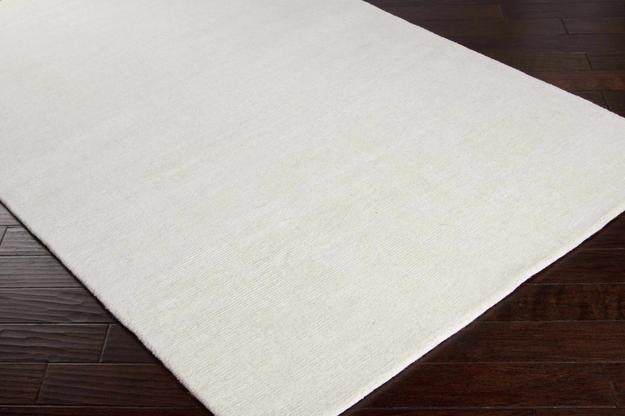 Modern Solid Plain Ivory Hand loomed Multi size Wool Area Rug - Image 6