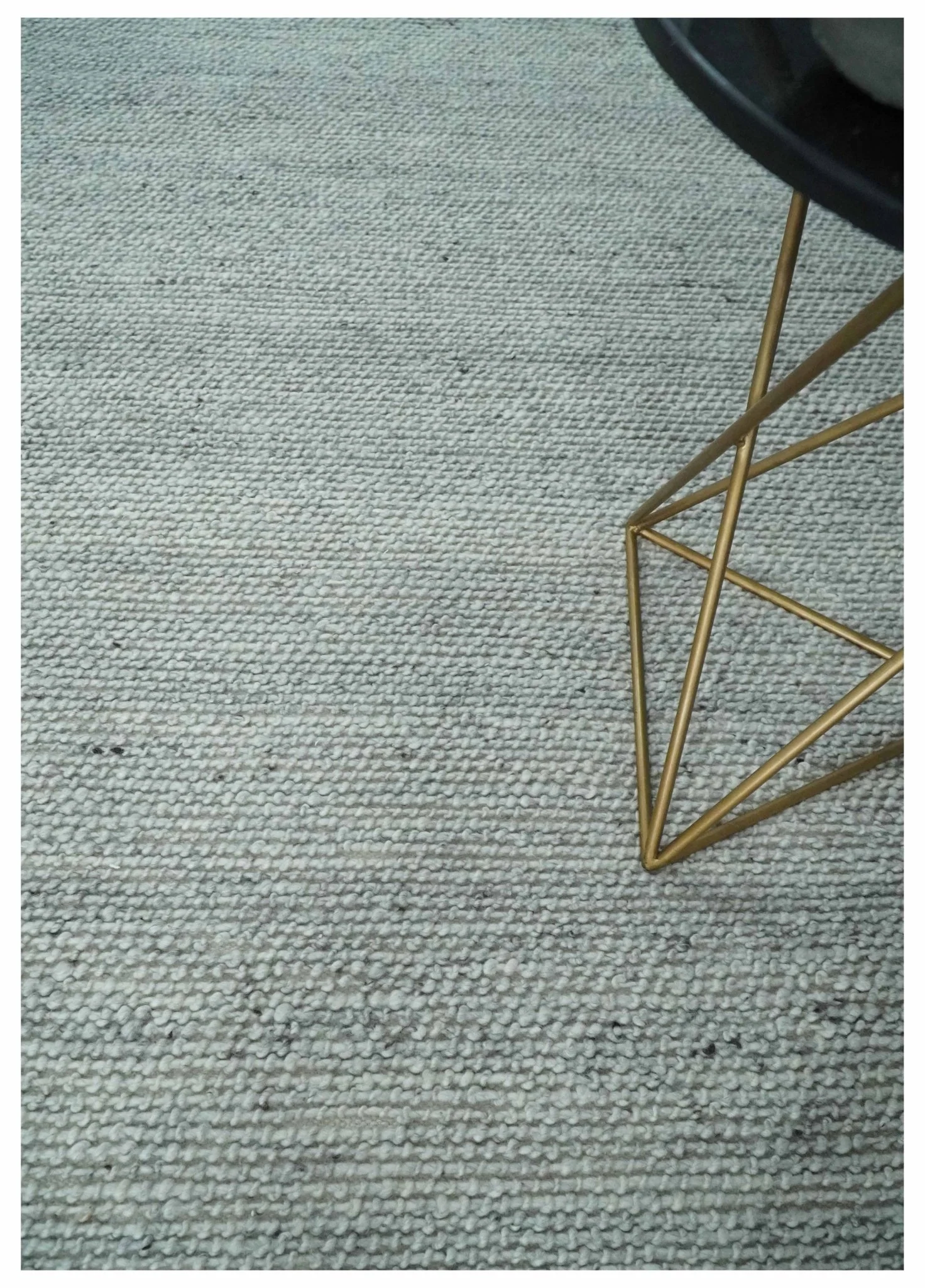 Large 8x13 Modern Contemporary Solid Silver Hand Knotted Wool Area Rug - Image 2