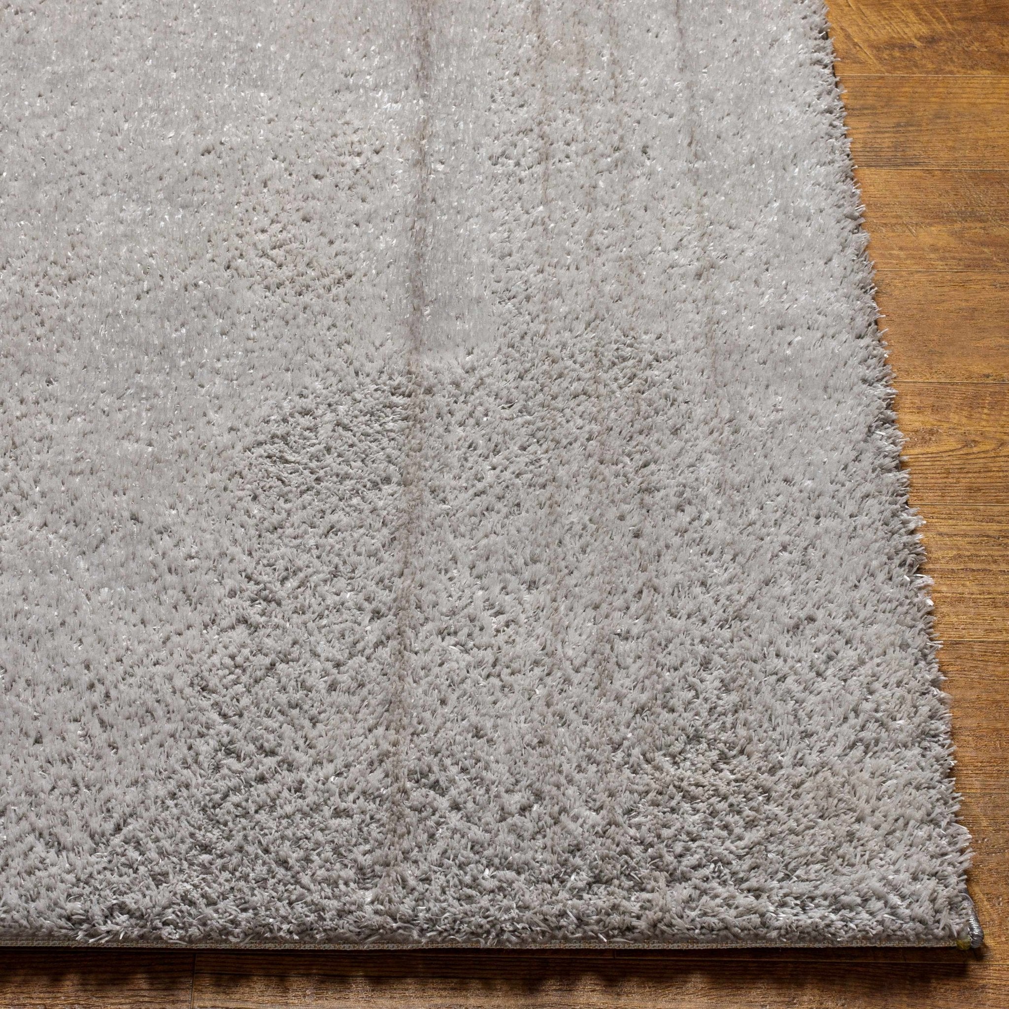 Modern Solid Silver Plush Pile Area Rug - Image 4