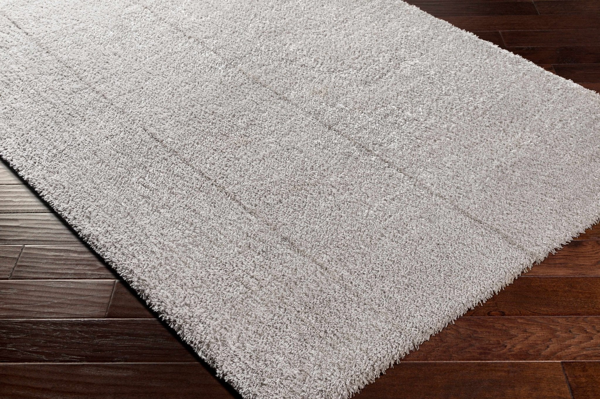 Modern Solid Silver Plush Pile Area Rug - Image 5
