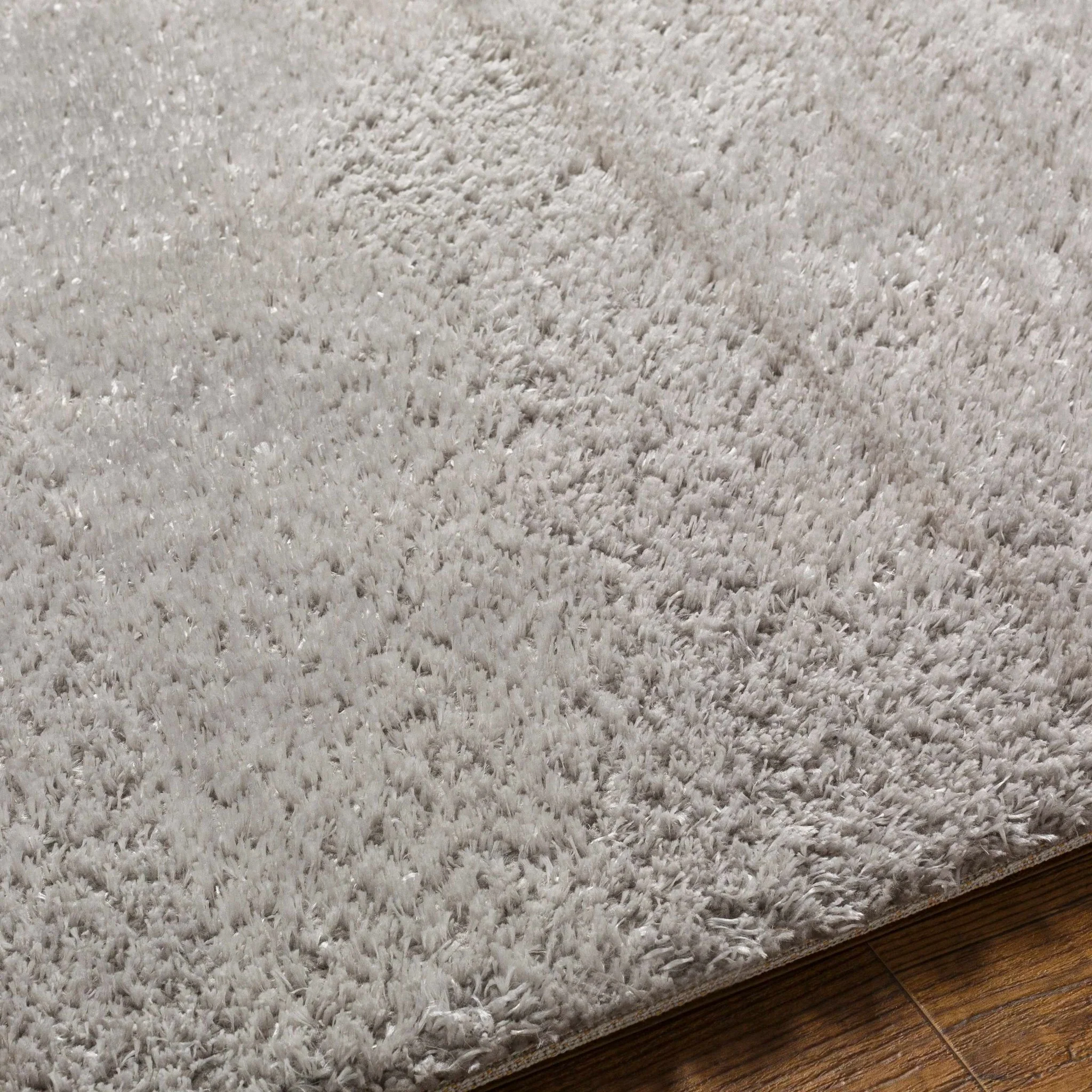 Modern Solid Silver Plush Pile Area Rug - Image 6