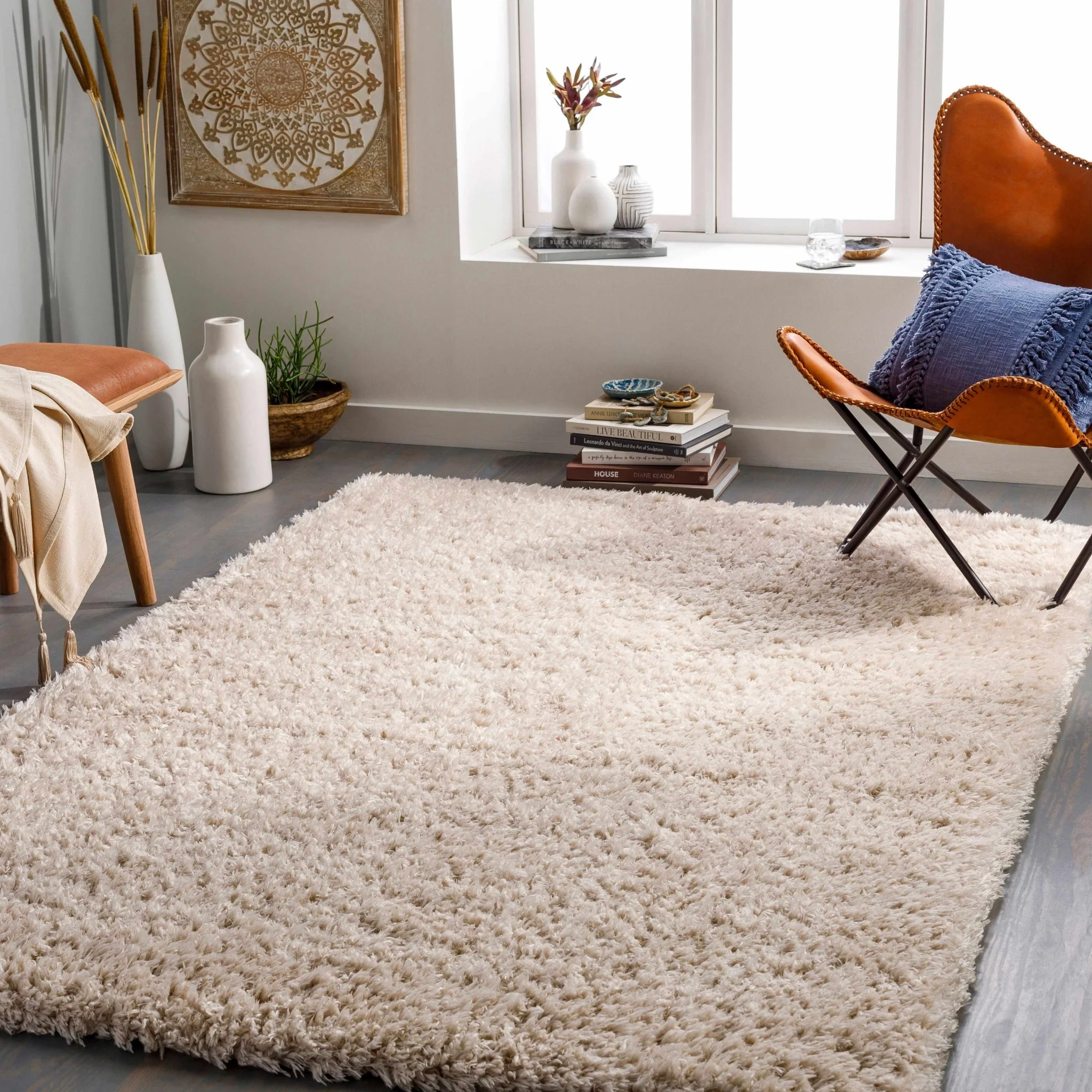 Modern Solid Tan Moroccan Style Plush Pile Multi Size area rug - Image 12