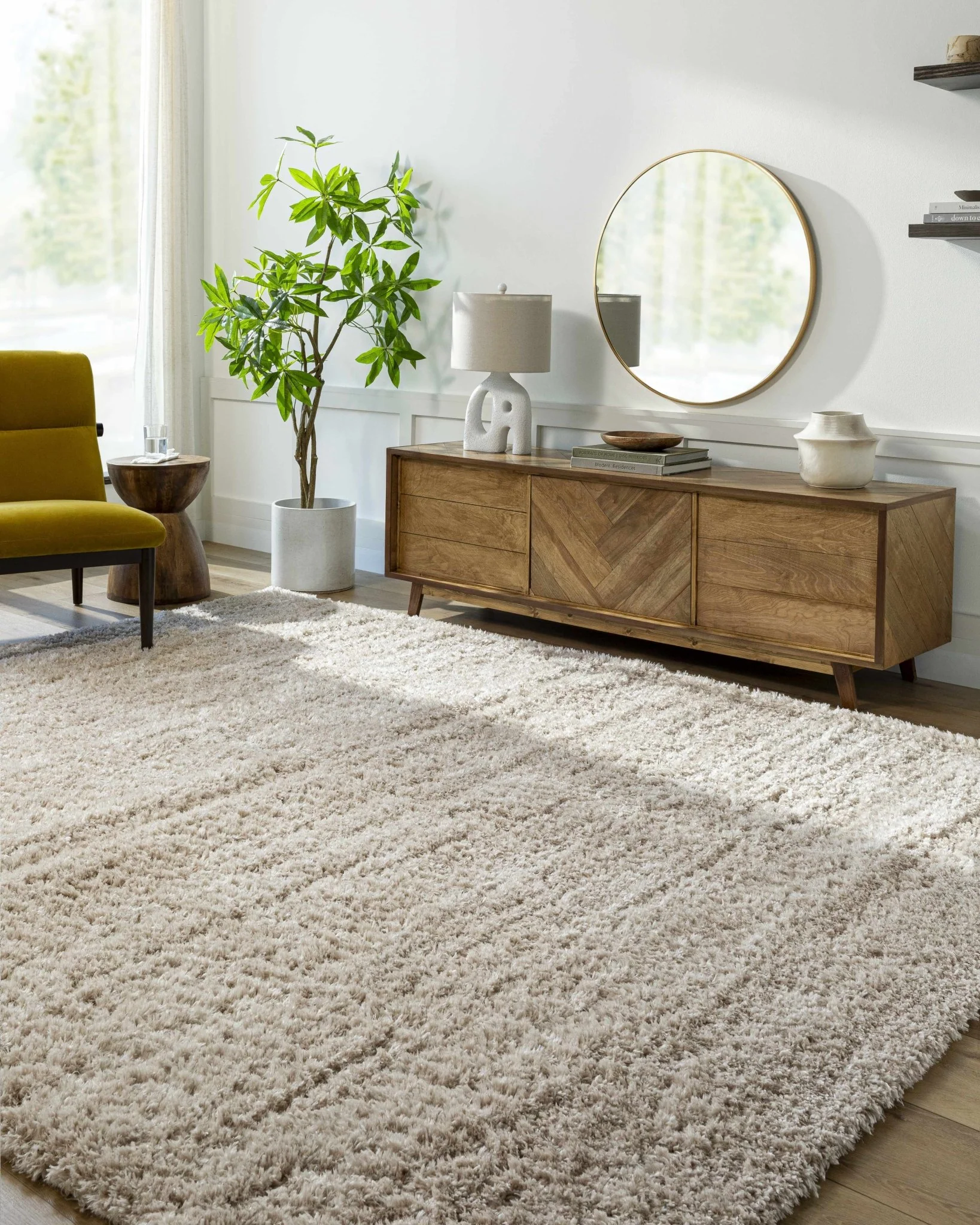 Modern Solid Tan Moroccan Style Plush Pile Multi Size area rug - Image 13