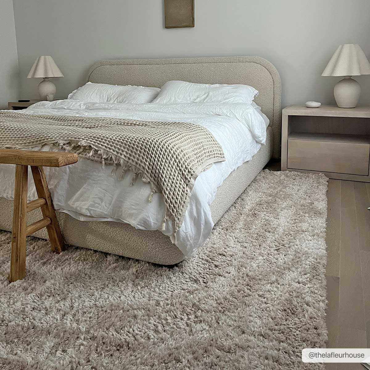 Modern Solid Tan Moroccan Style Plush Pile Multi Size area rug - Image 2