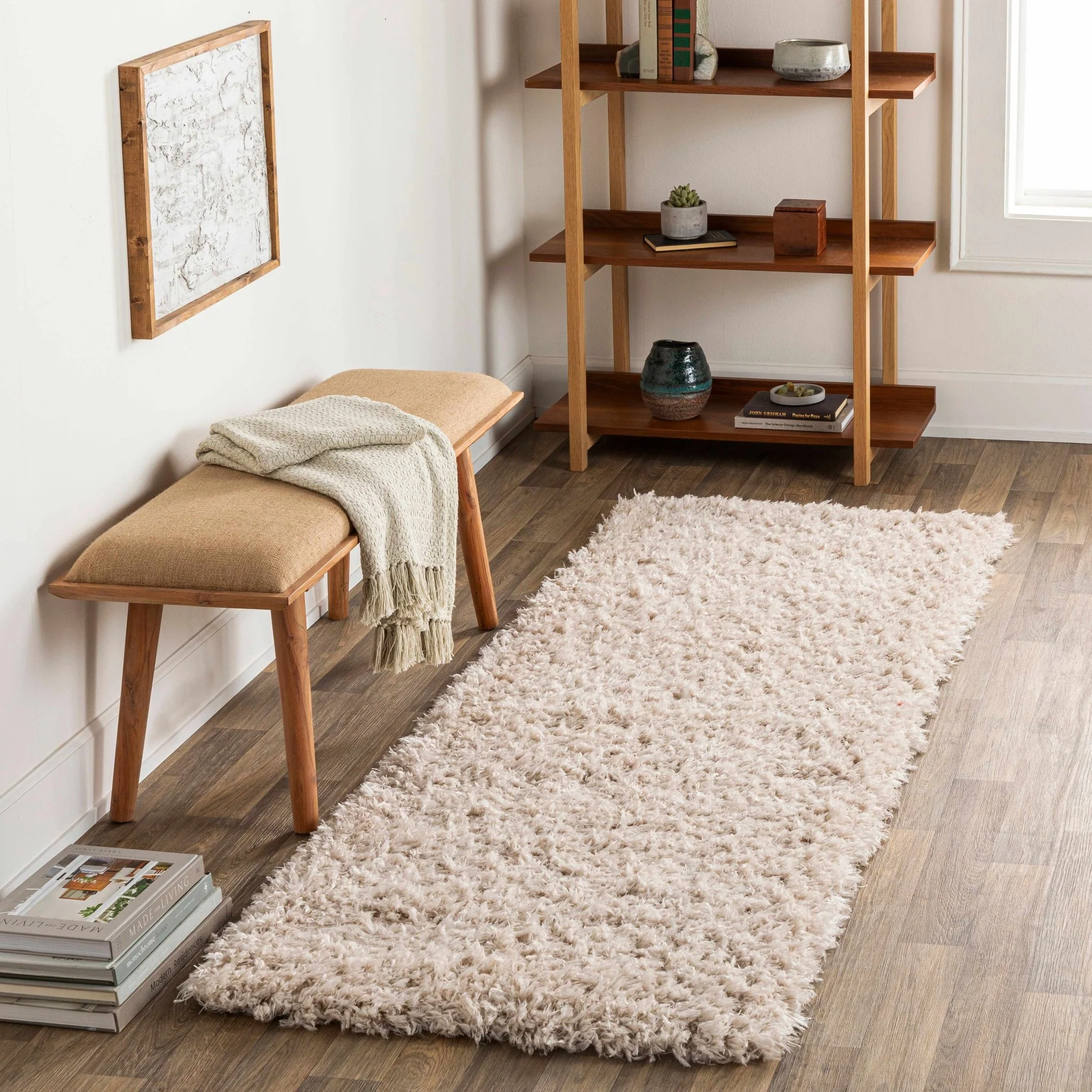 Modern Solid Tan Moroccan Style Plush Pile Multi Size area rug - Image 4