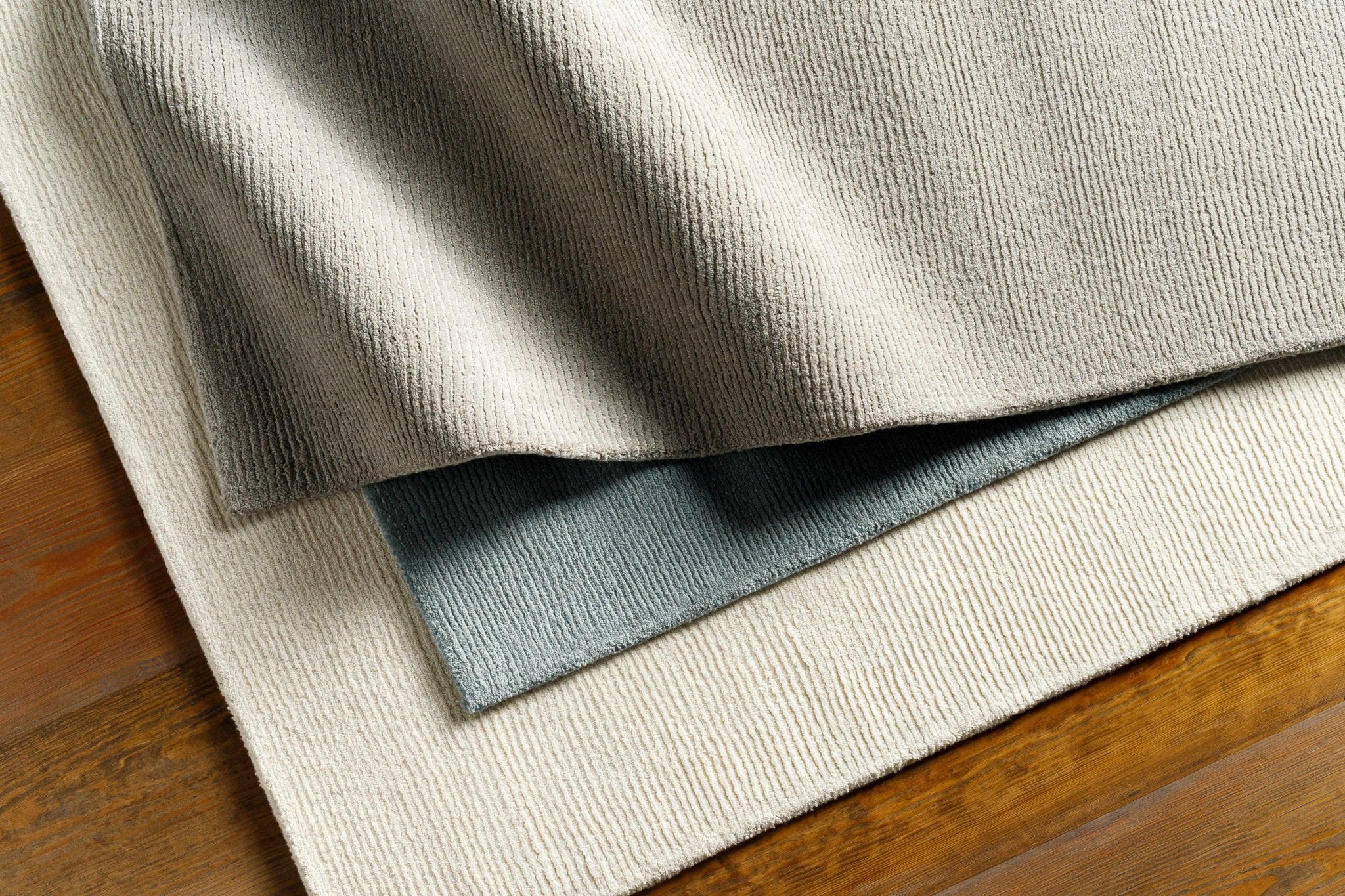 Modern Solid Taupe Stripes Texture Hand-loom Multi Size Wool Area Rug - Image 14