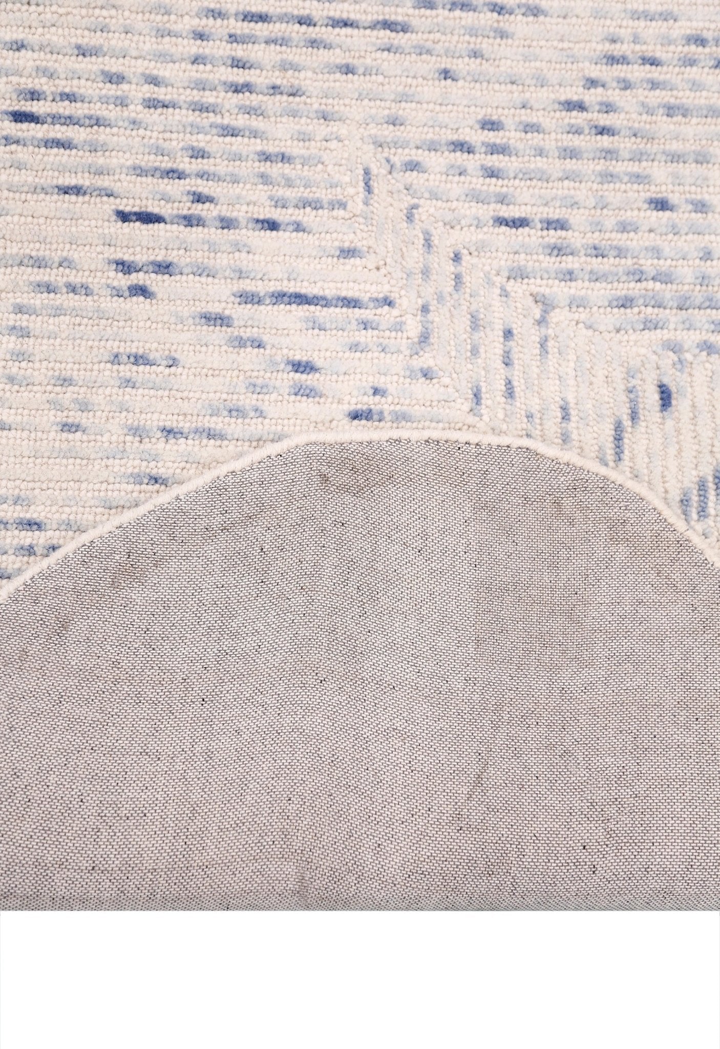 Modern Speckled stripes Ivory Hand Tufted 5x8 Wool Area Rug - Image 4