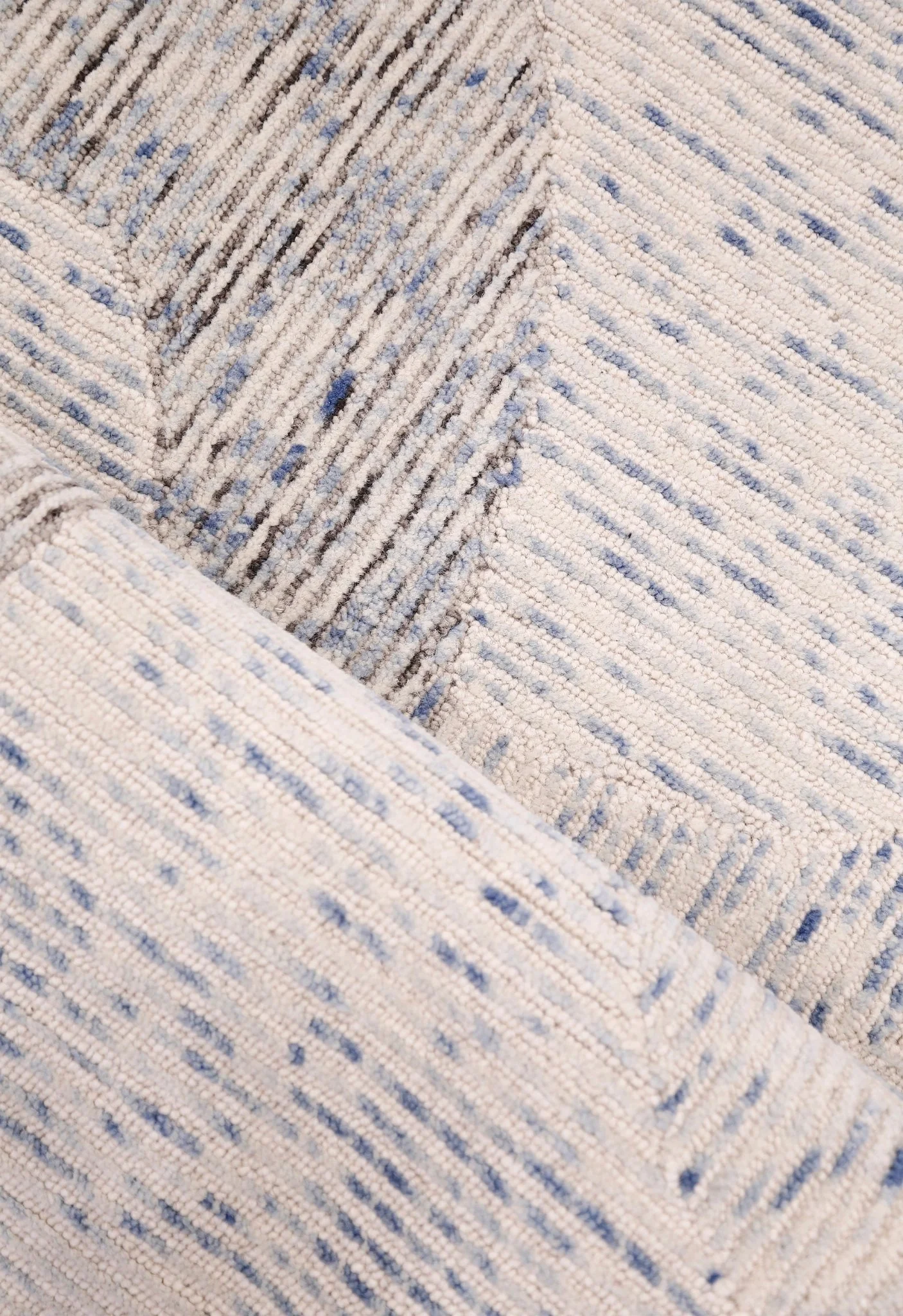 Modern Speckled stripes Ivory Hand Tufted 5x8 Wool Area Rug - Image 5
