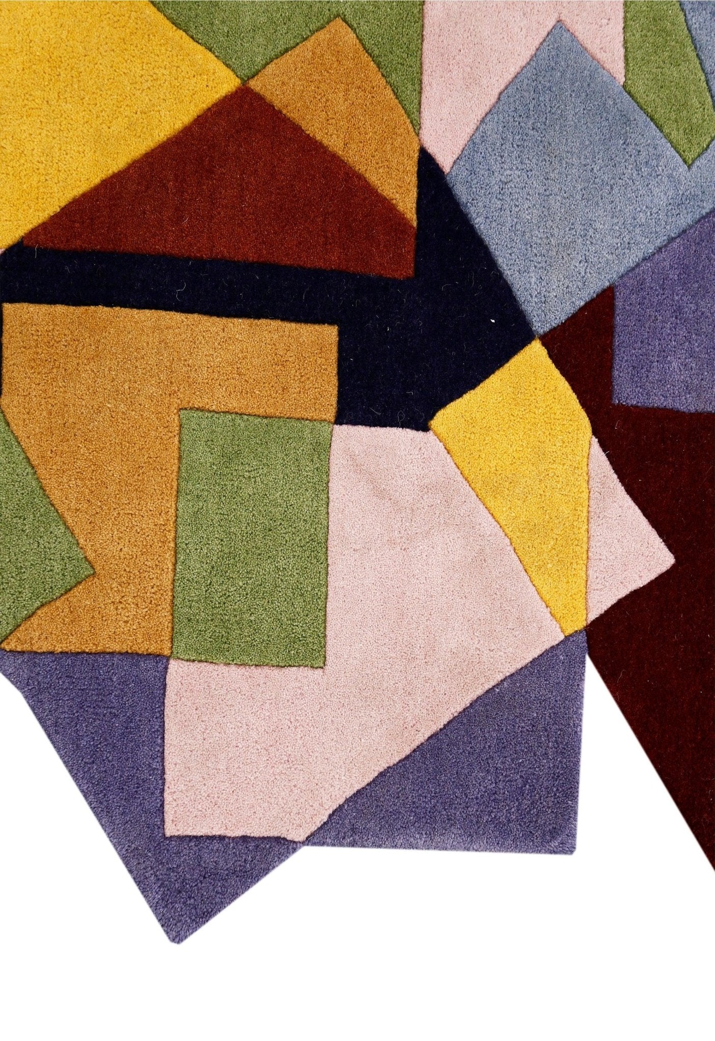 Modern Stacked Blocks Multicolor Hand Tufted 4x6 Wool Area Rug - Image 3