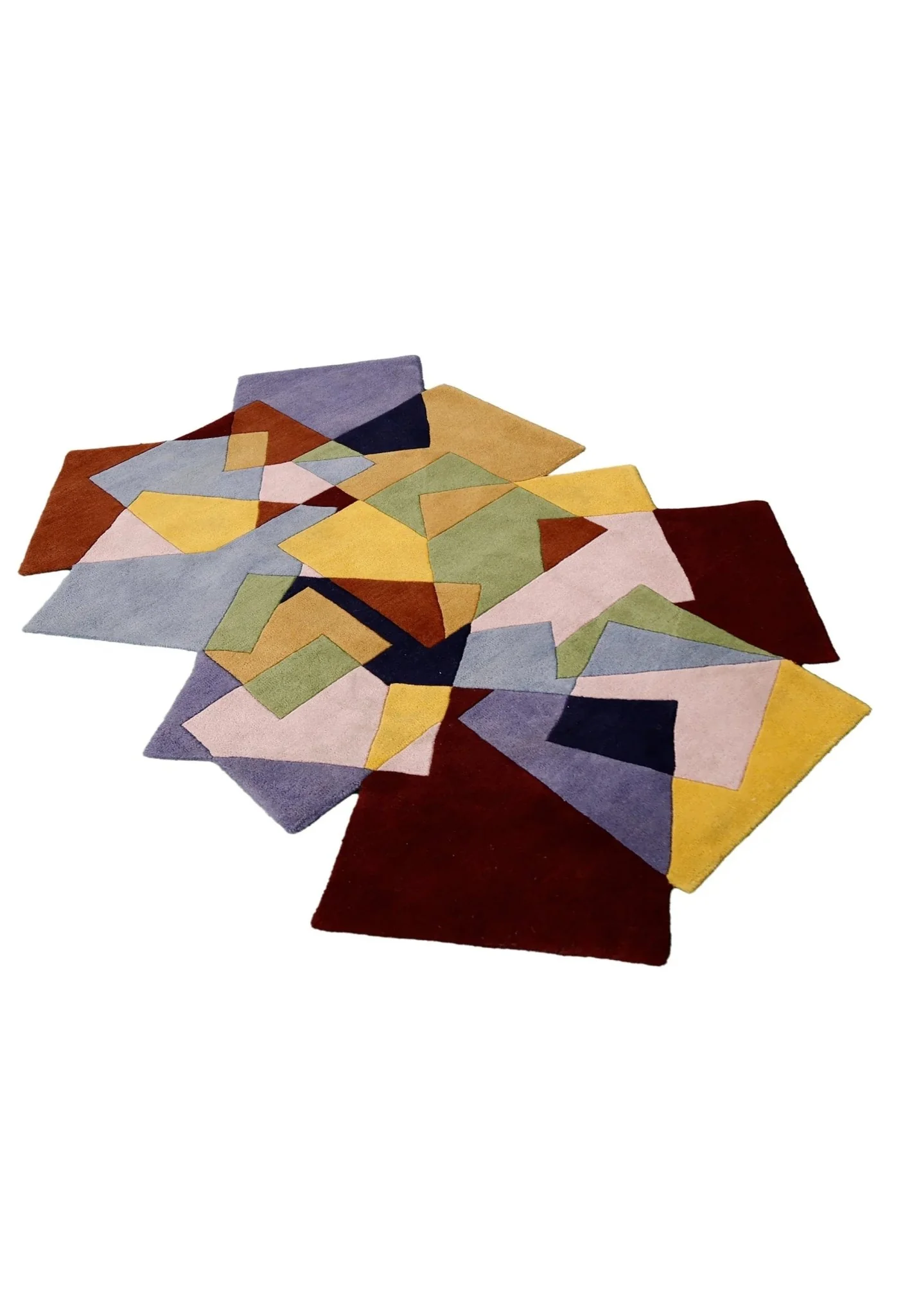 Modern Stacked Blocks Multicolor Hand Tufted 4x6 Wool Area Rug - Image 8