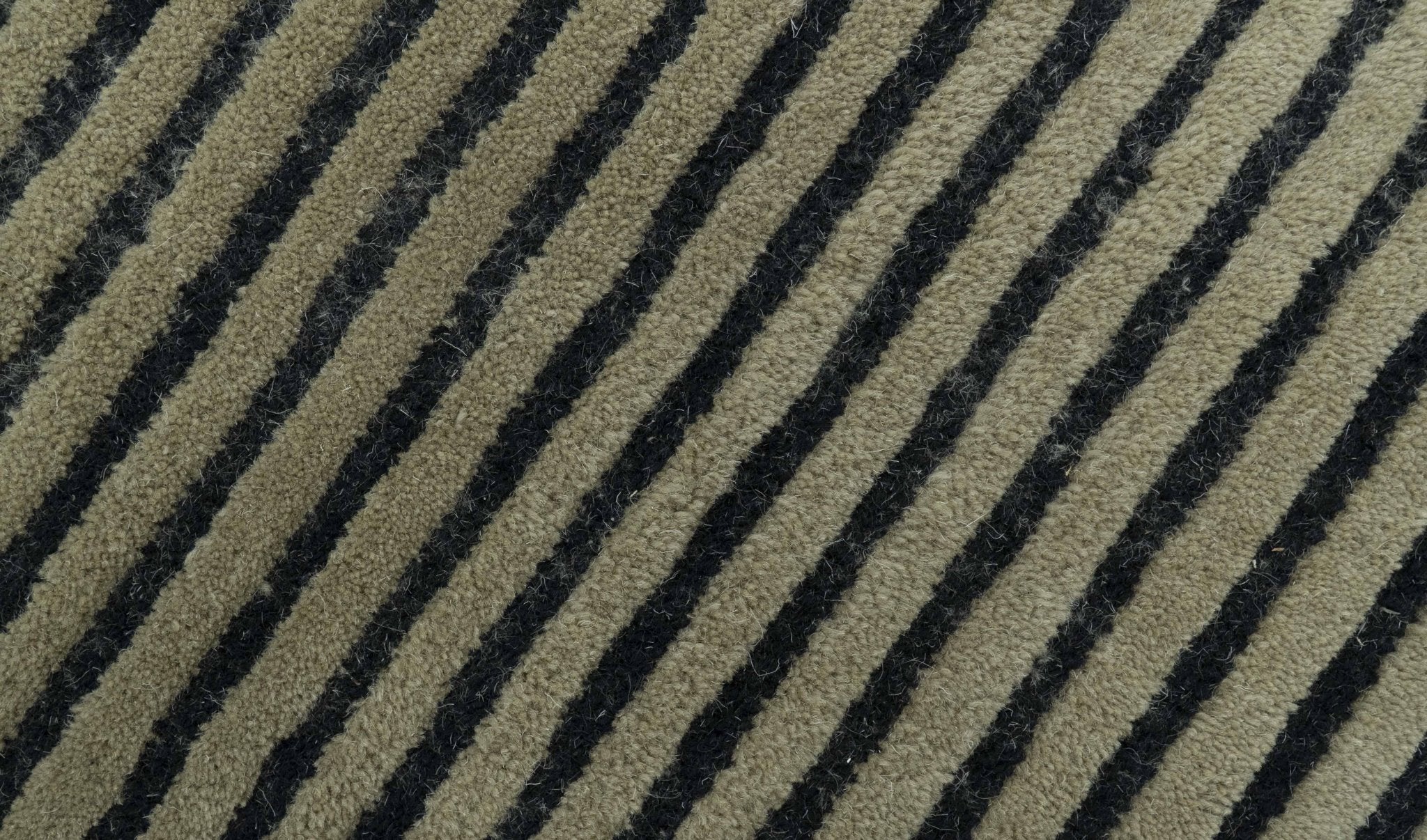 Modern Stripes Design Black And Brown Hand Tufted Custom Made Wool Area Rug - Image 6