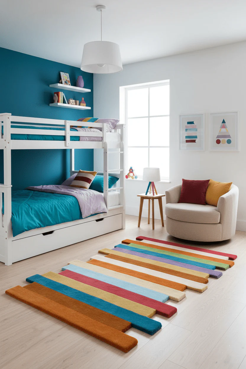 Stax Modern Stripes Design Multicolor Hand Tufted 5x8 Wool Rug - Image 2