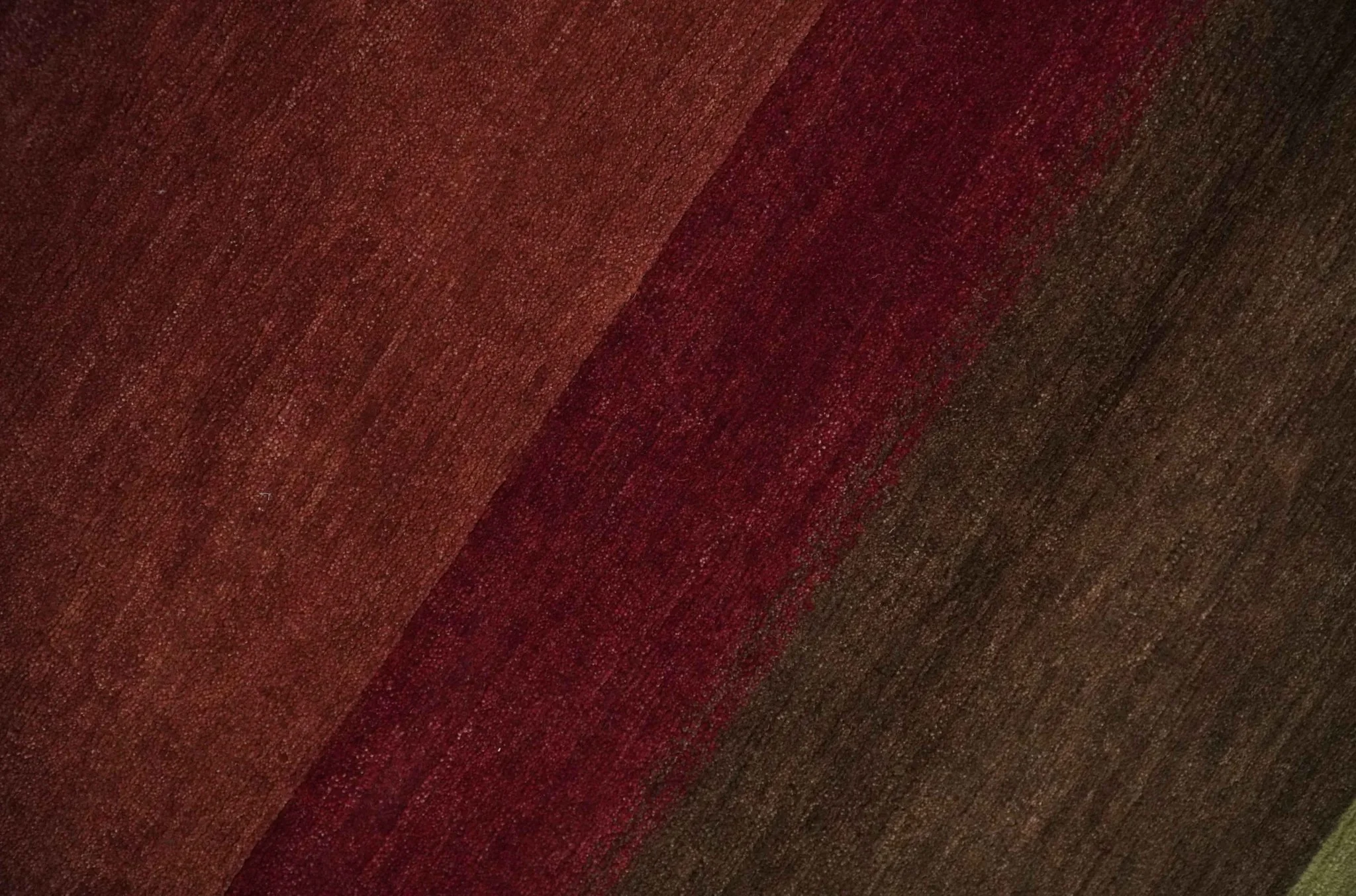 Modern Stripes Ivory, Rust, Maroon and Brown Hand loom 5.6x6.6 Wool Area Rug - Image 5