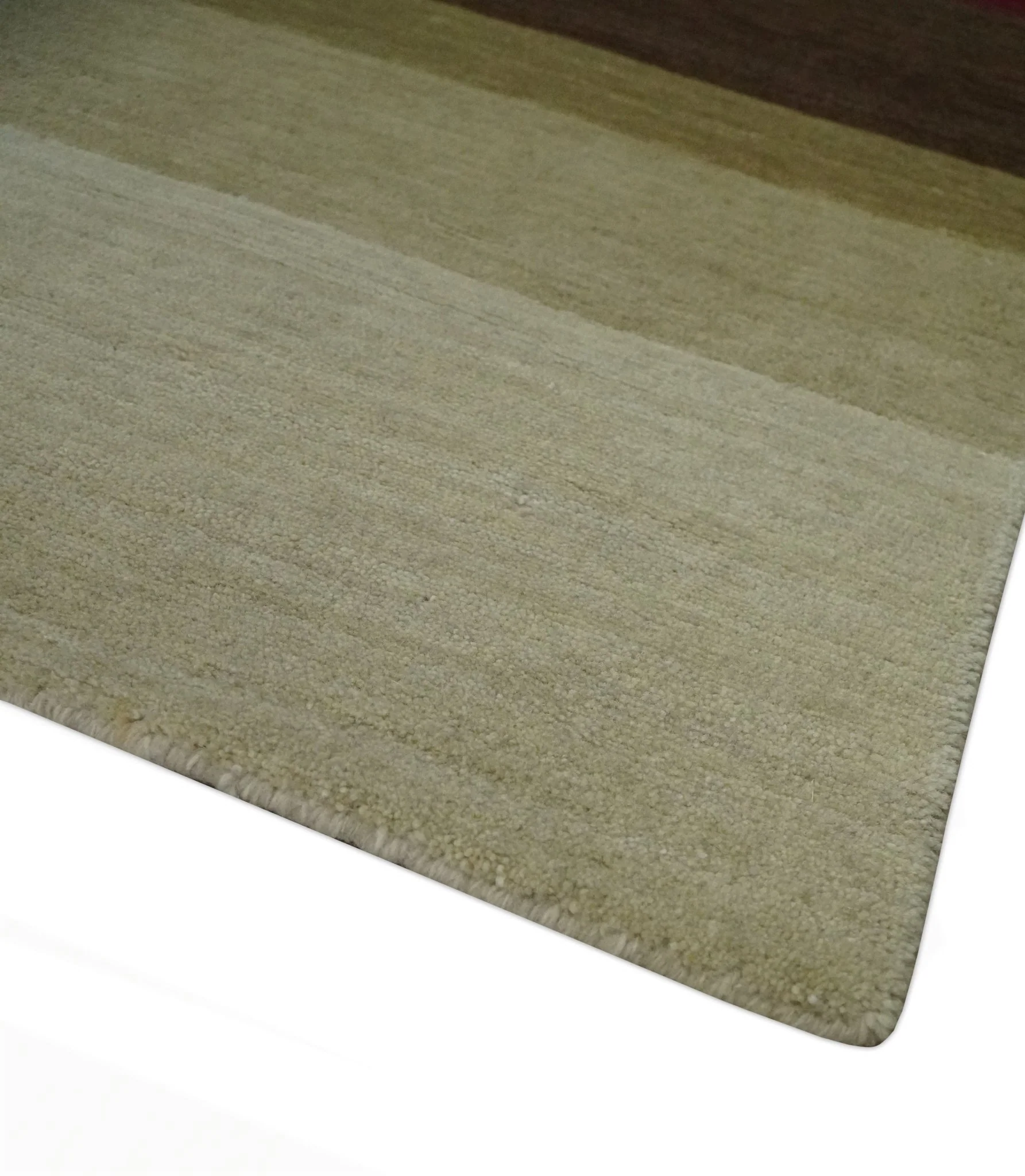 Modern Stripes Ivory, Rust, Maroon and Brown Hand loom 5.6x6.6 Wool Area Rug - Image 6