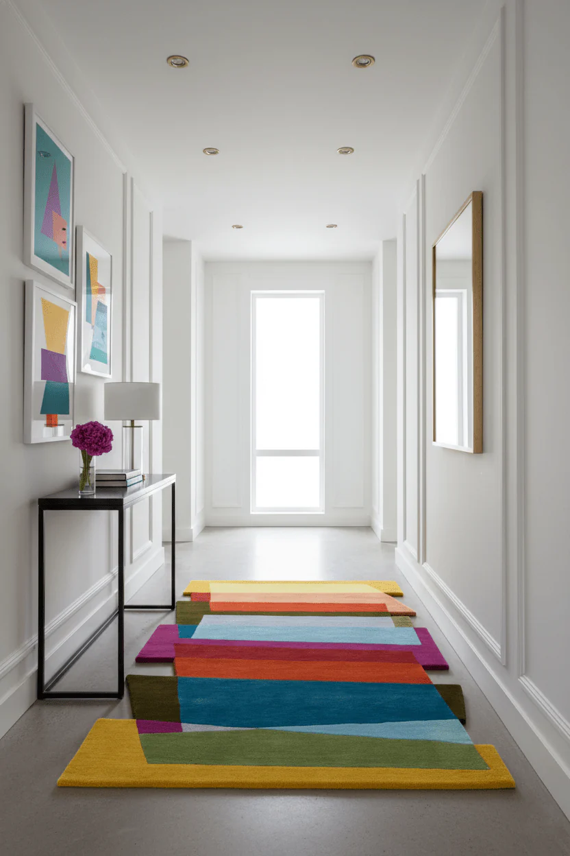 Stax Modern Stripes Pattern Colorful Hand Tufted 5x8 Wool Rug - Image 2