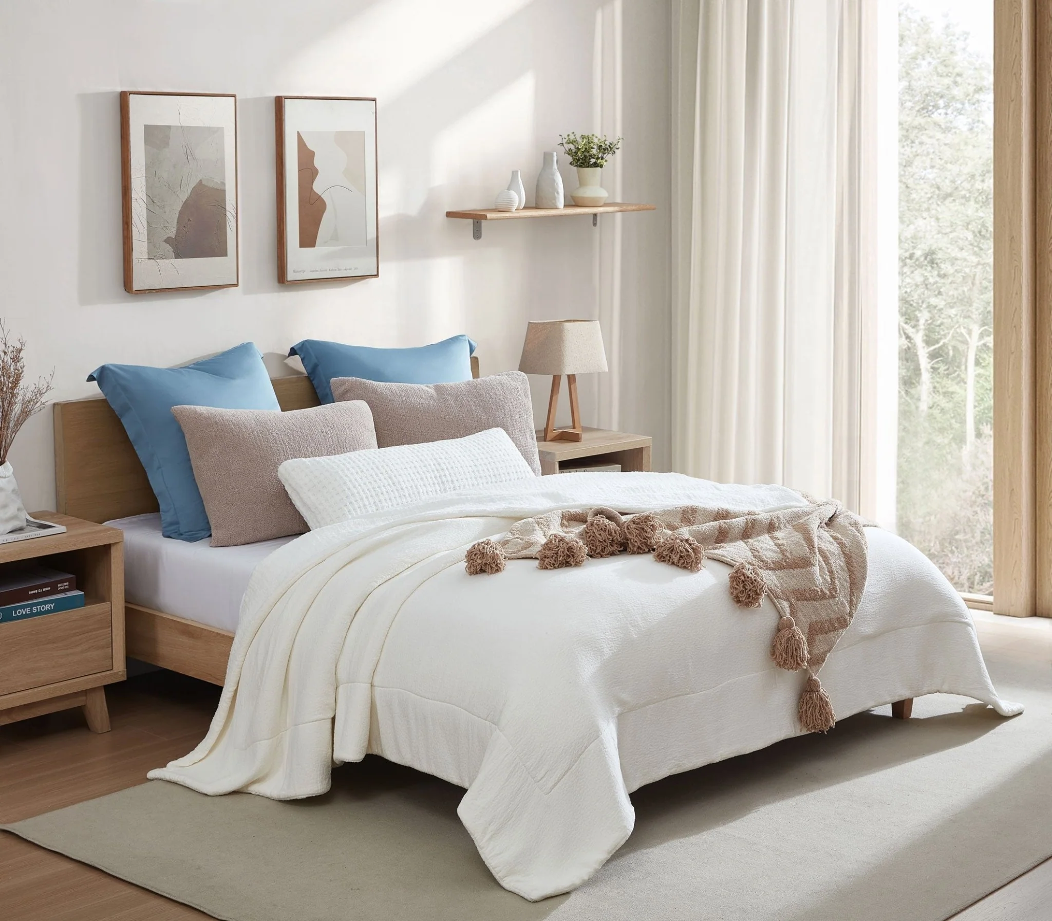 Modern Stripes Pattern Maze Pom Pom Soft and Cozy Throw Blanket - Image 3