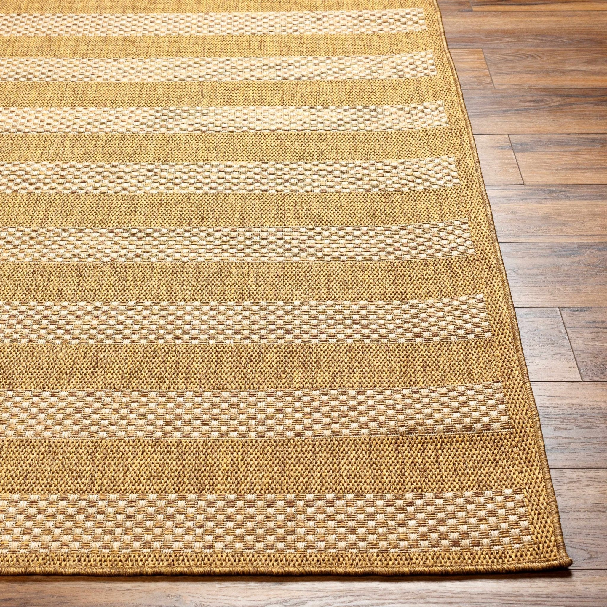 Modern Style Camel And Beige Jute Rug - Image 3