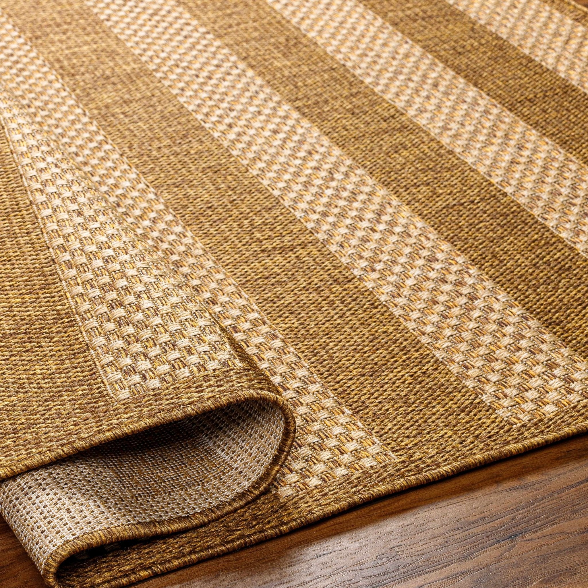 Modern Style Camel And Beige Jute Rug - Image 4