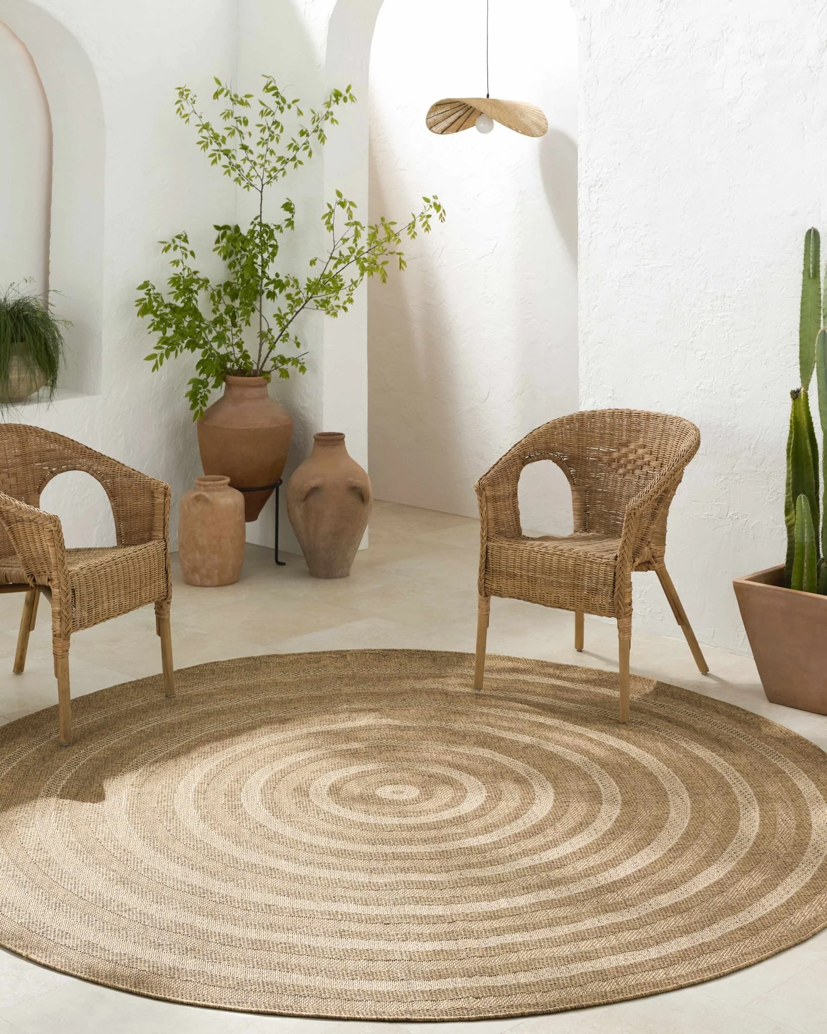 Modern Style Camel Machine Woven Jute Rug - Image 3