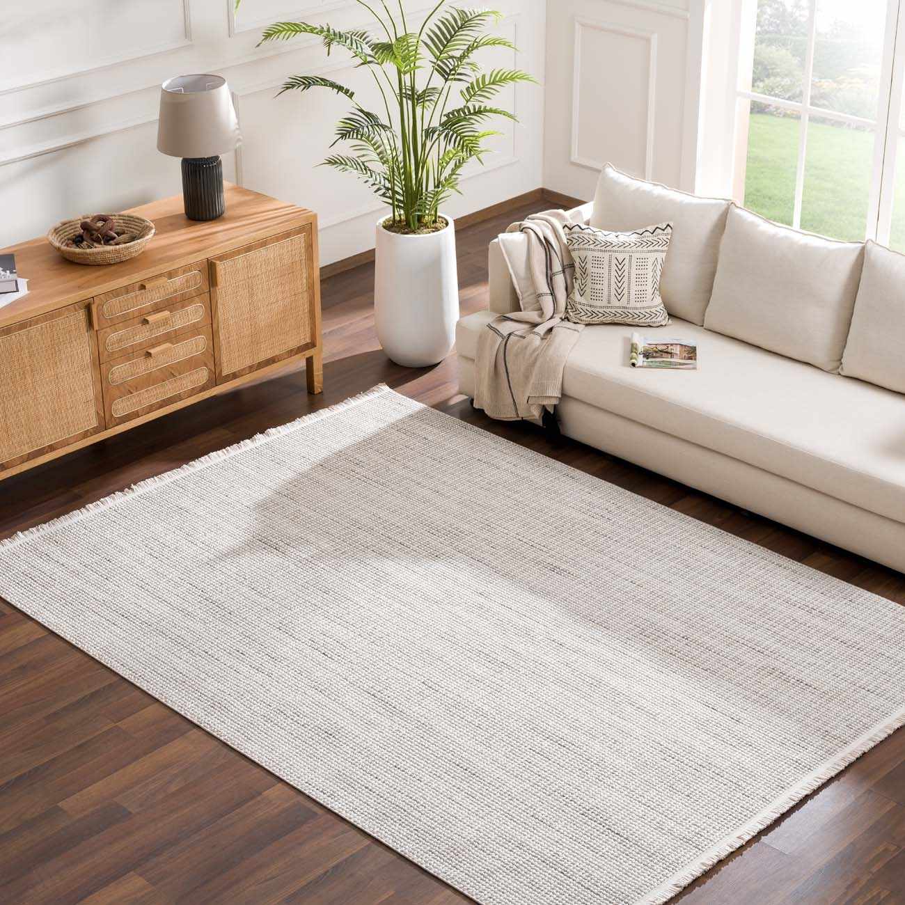 Modern Style Flatwoven Cream Area Rug - Image 17