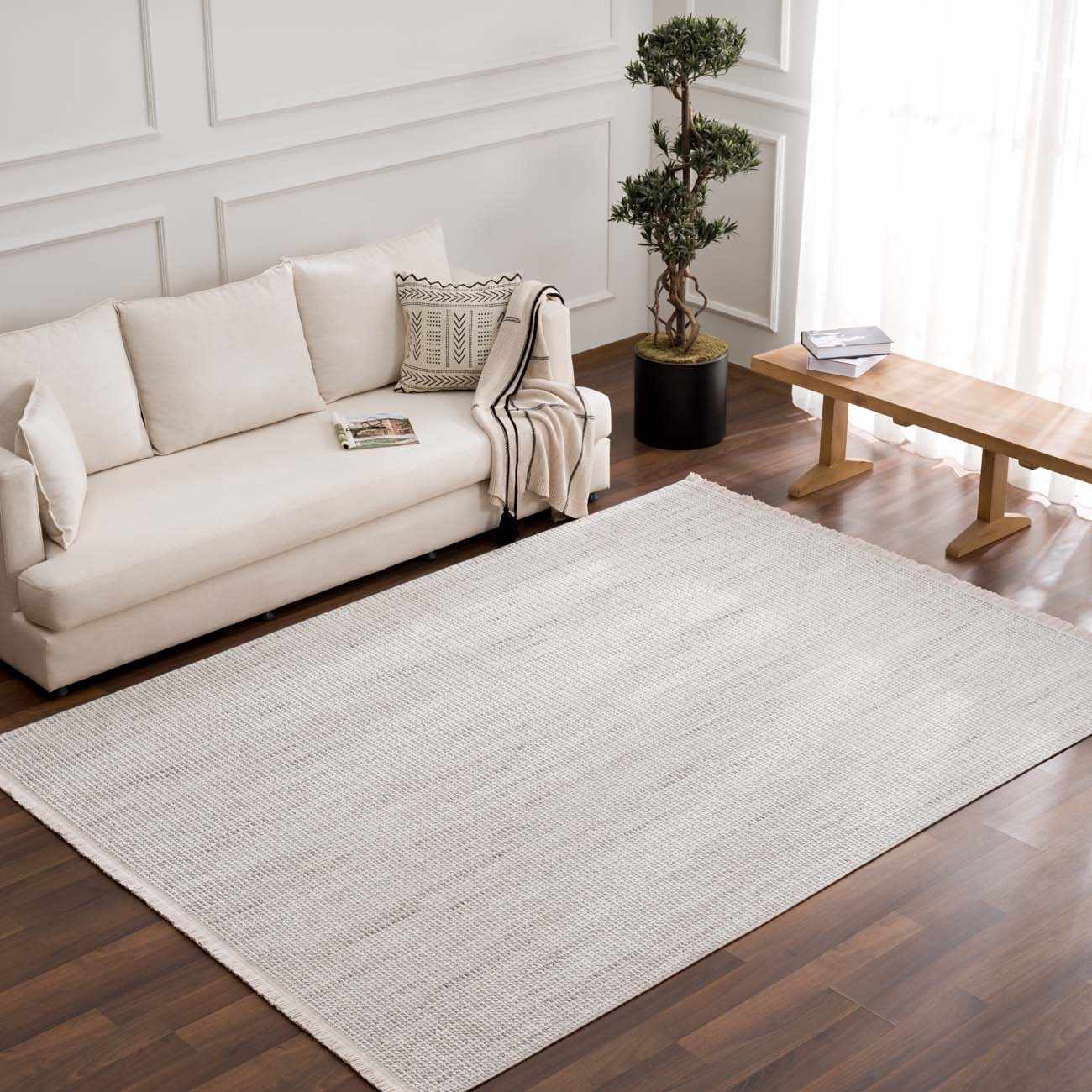 Modern Style Flatwoven Cream Area Rug - Image 18