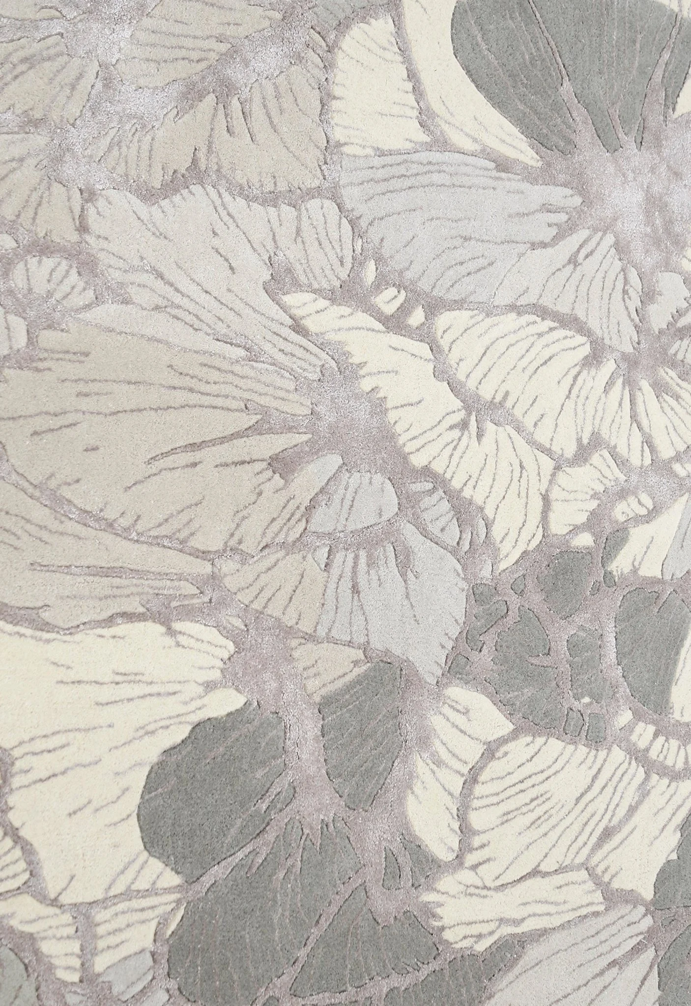 Petals Modern Gray Hand Tufted 5x7 Wool Area Rug - Image 6