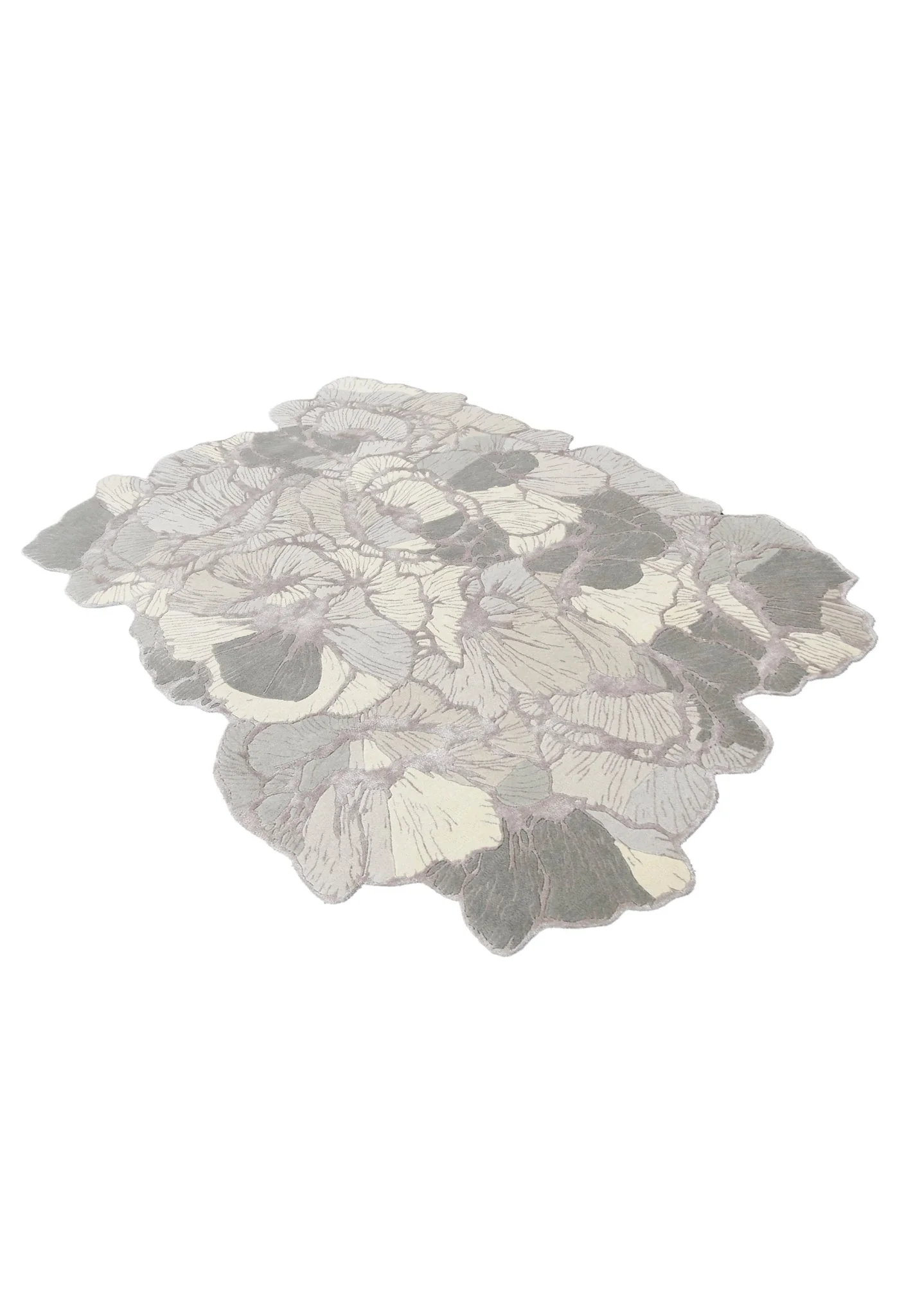 Petals Modern Gray Hand Tufted 5x7 Wool Area Rug - Image 8