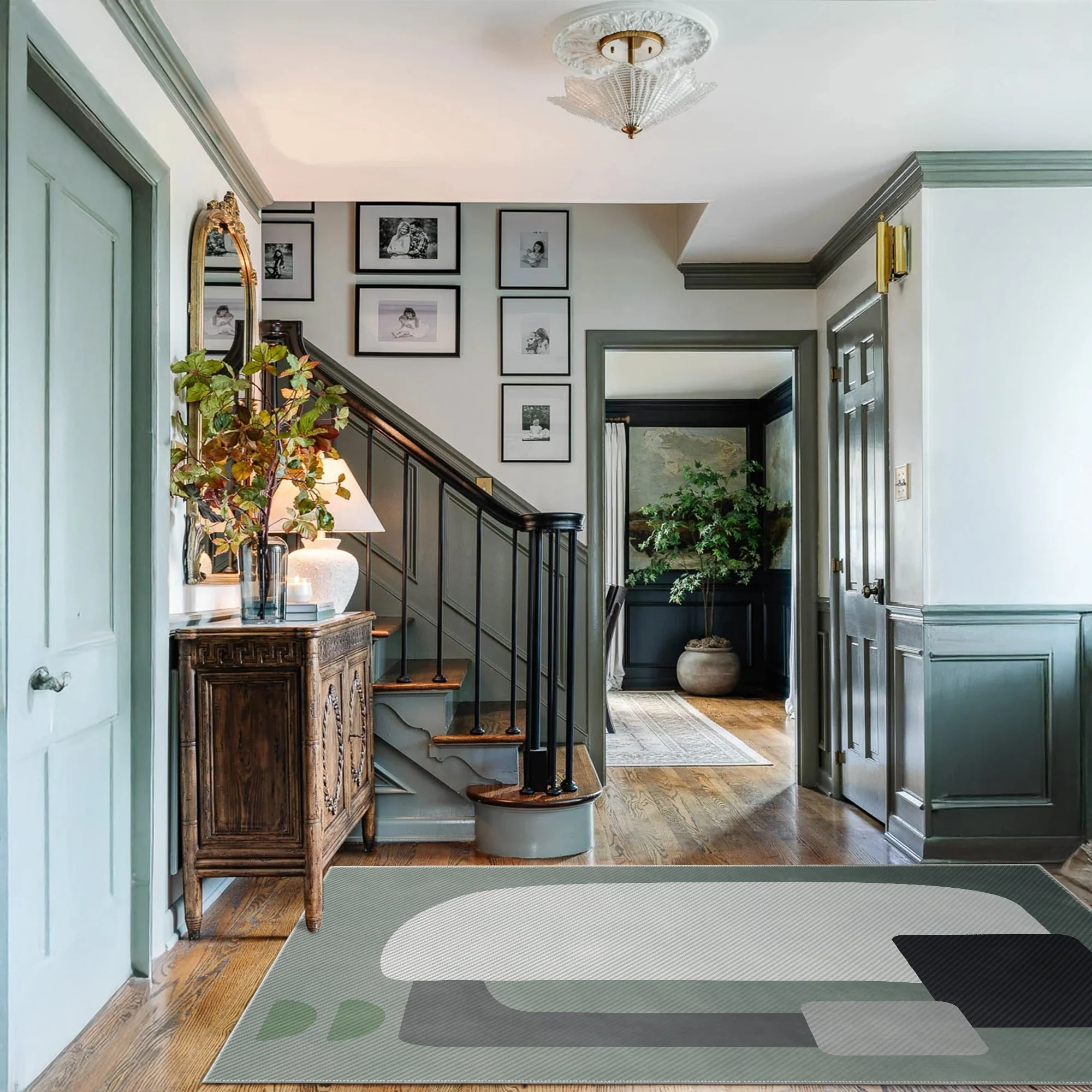Modern Style Gray Machine Washable Cotton Area Rug - Image 3
