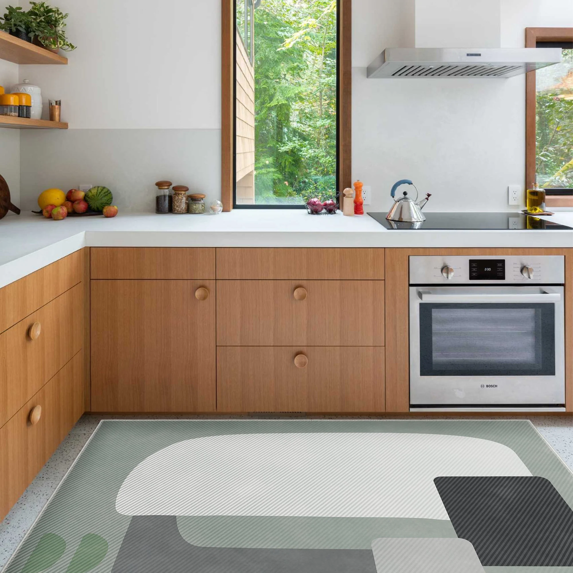 Modern Style Gray Machine Washable Cotton Area Rug - Image 4