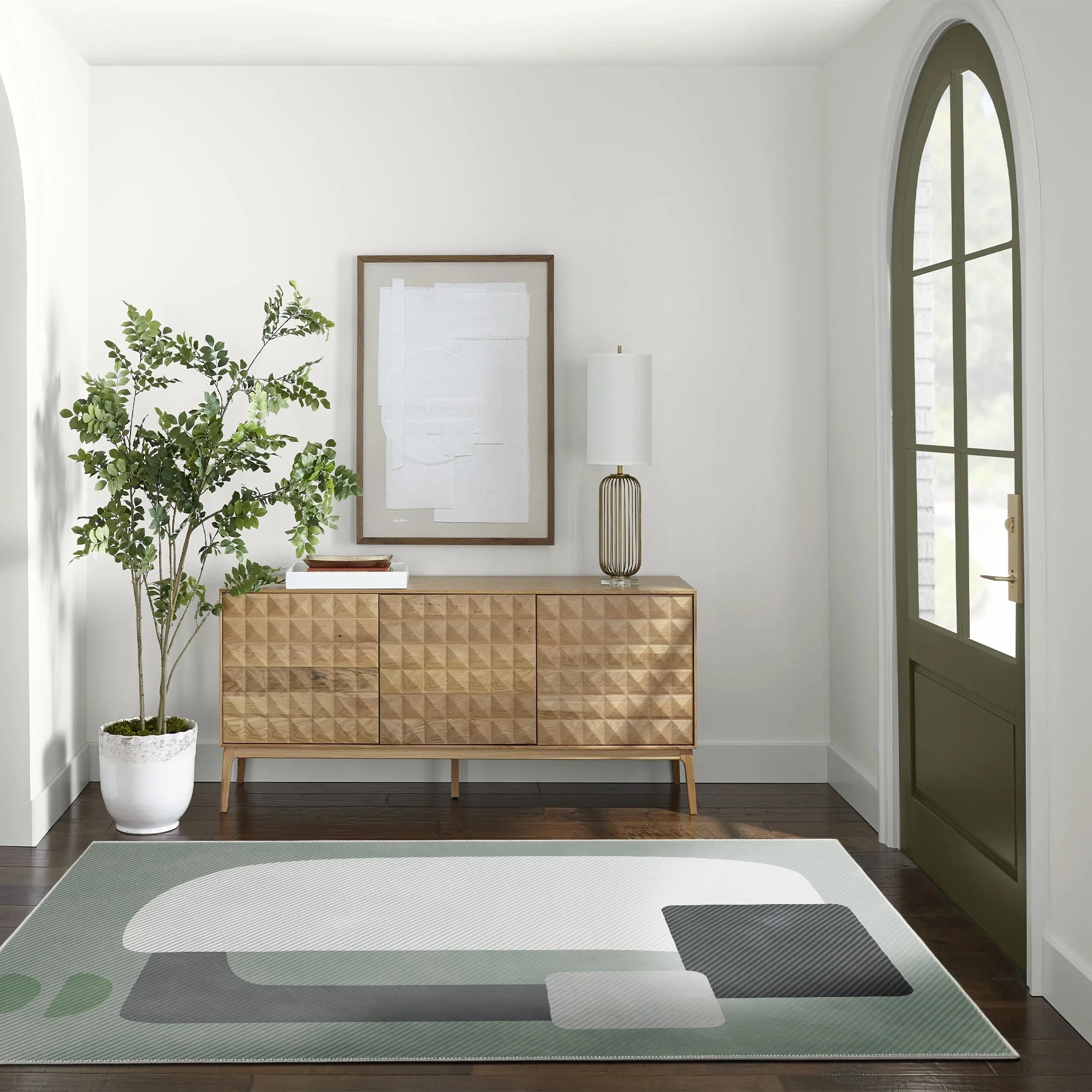 Modern Style Gray Machine Washable Cotton Area Rug - Image 5