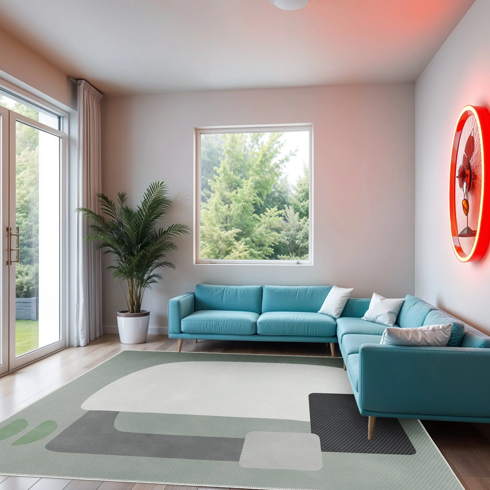 Modern Style Gray Machine Washable Cotton Area Rug - Image 6