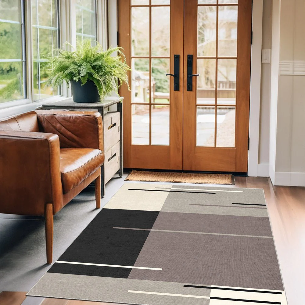 Modern Style Gray Machine Washable Cotton Area Rug - Image 2