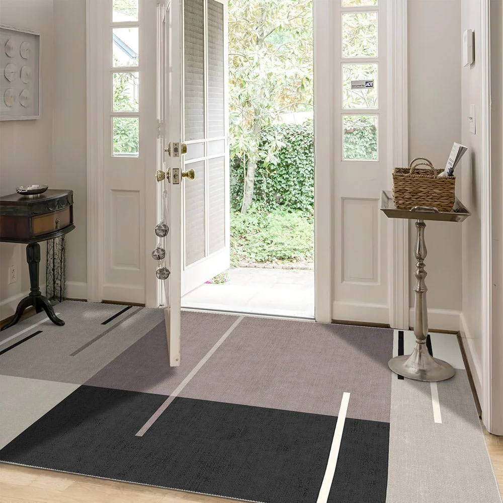 Modern Style Gray Machine Washable Cotton Area Rug - Image 5