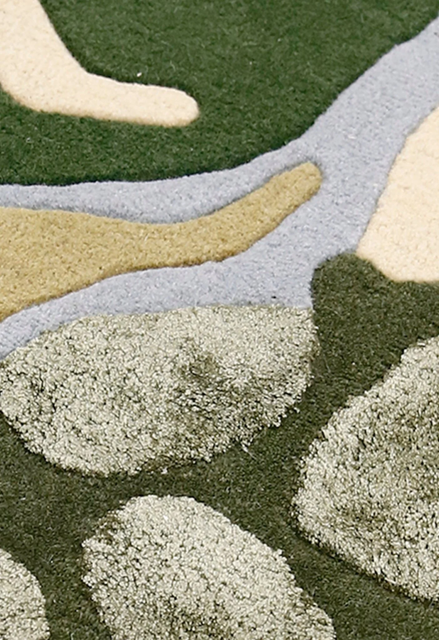 Golf course Modern Style Green Hand Tufted Wool Area Rug - Image 5