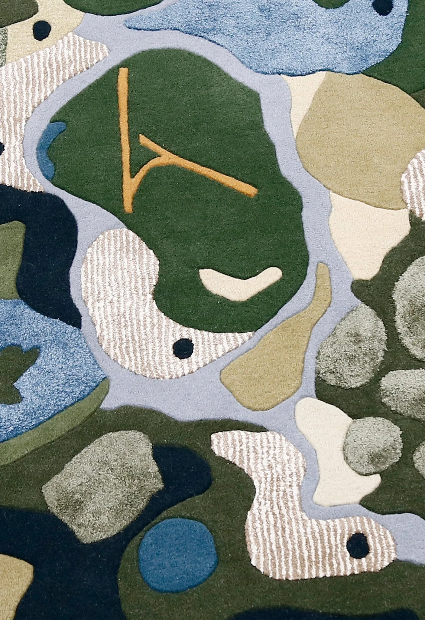 Golf course Modern Style Green Hand Tufted Wool Area Rug - Image 6