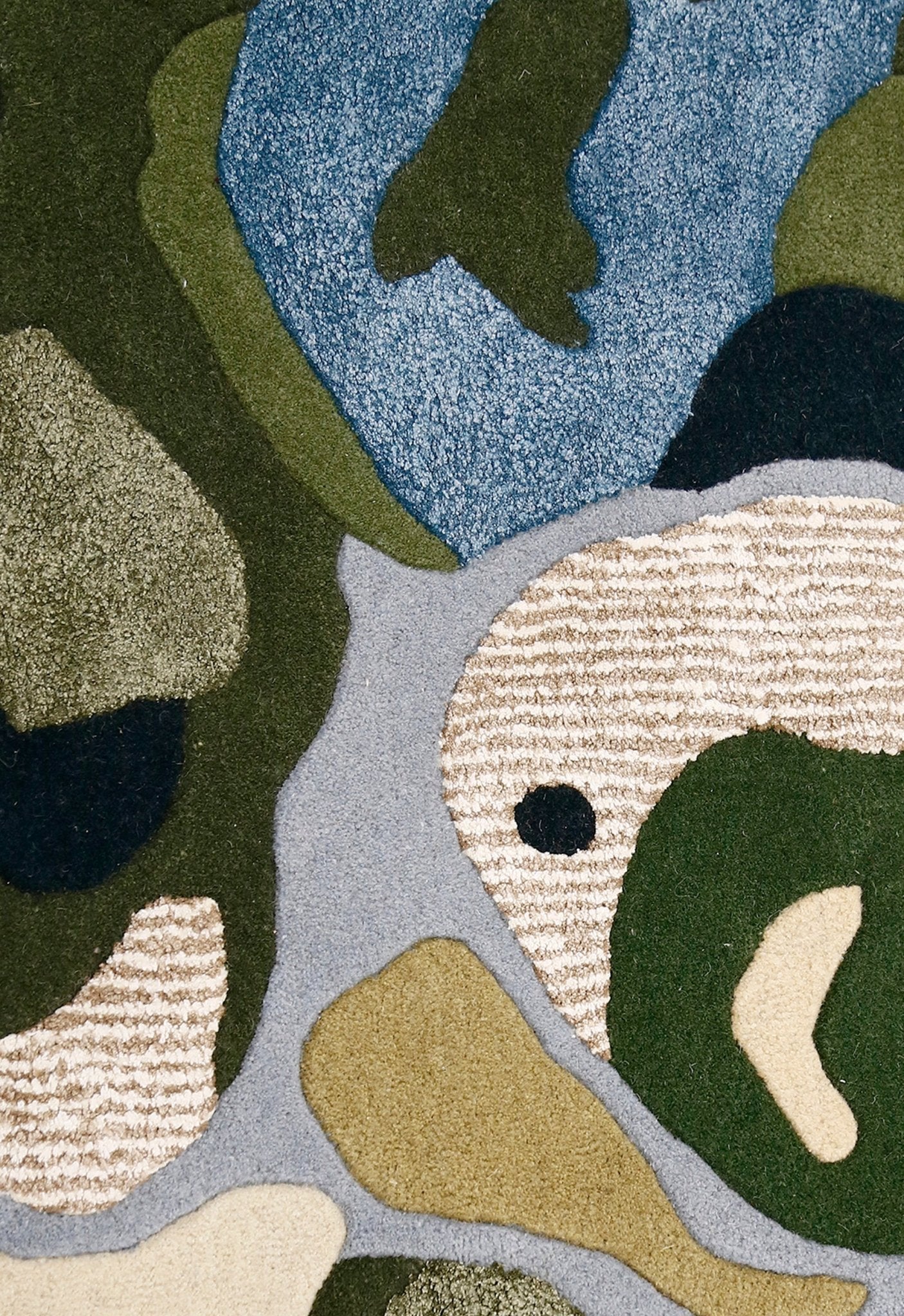 Golf course Modern Style Green Hand Tufted Wool Area Rug - Image 7