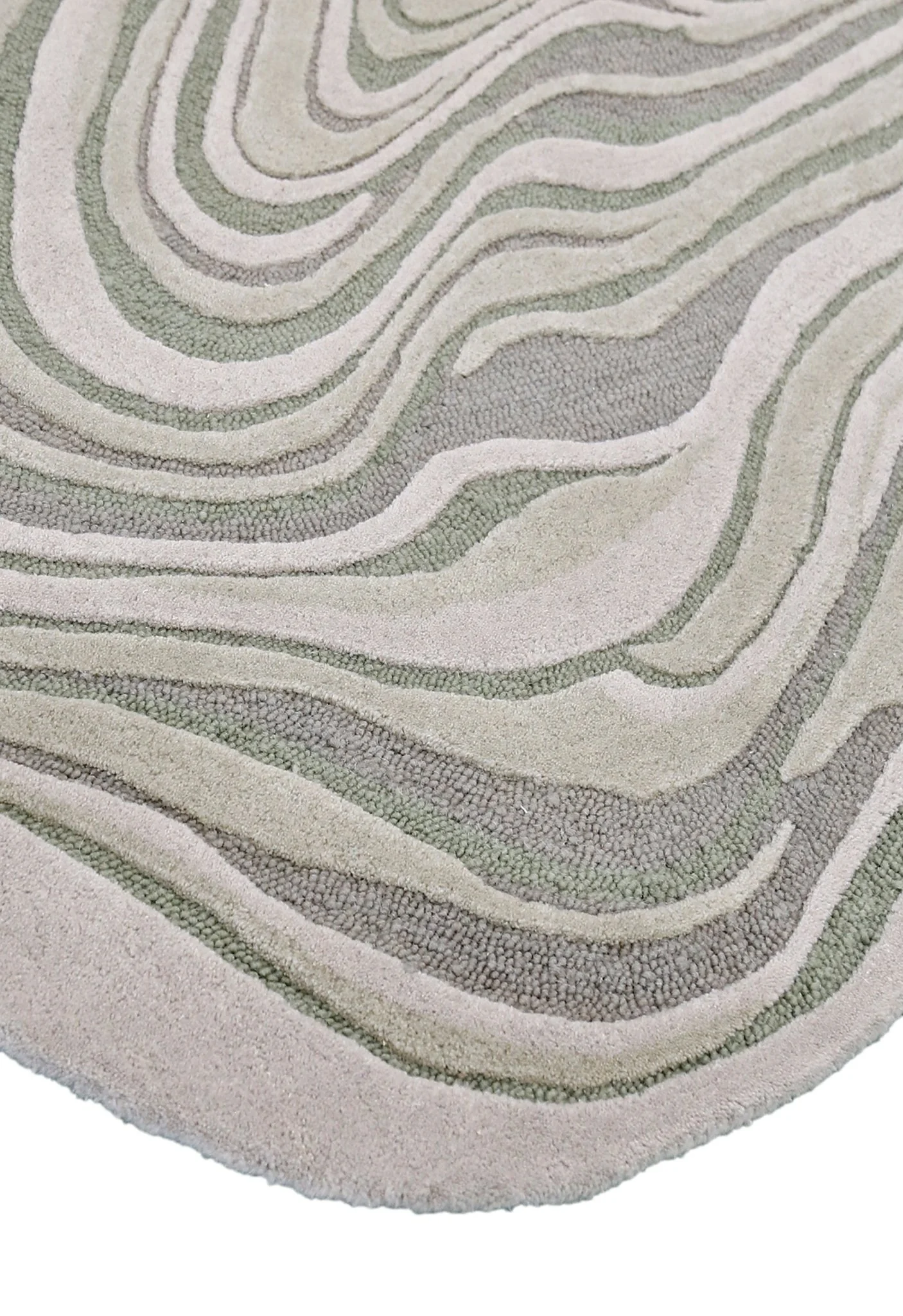 Fossil Modern Style Ivory Hand Tufted 5x7 Wool Rug - Image 4
