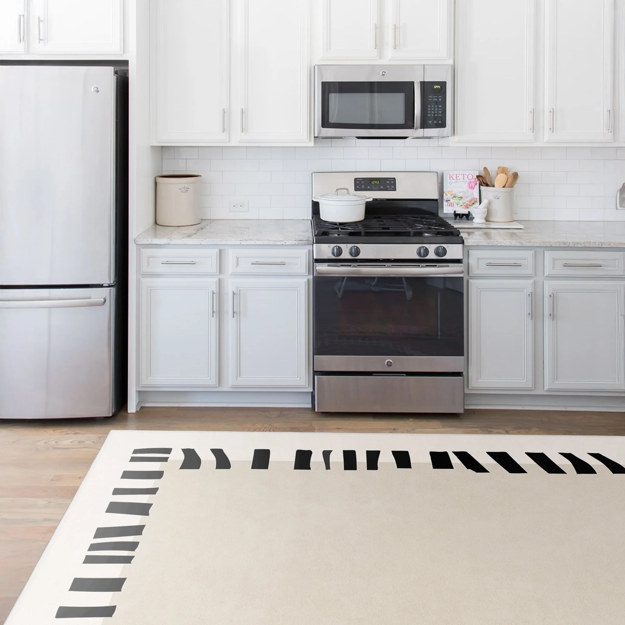 Modern Style Ivory Machine Washable Cotton Area Rug - Image 4