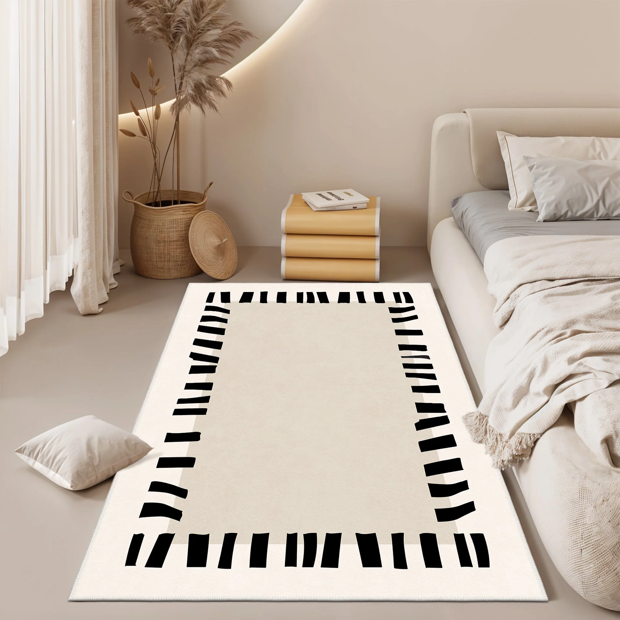 Modern Style Ivory Machine Washable Cotton Area Rug - Image 6