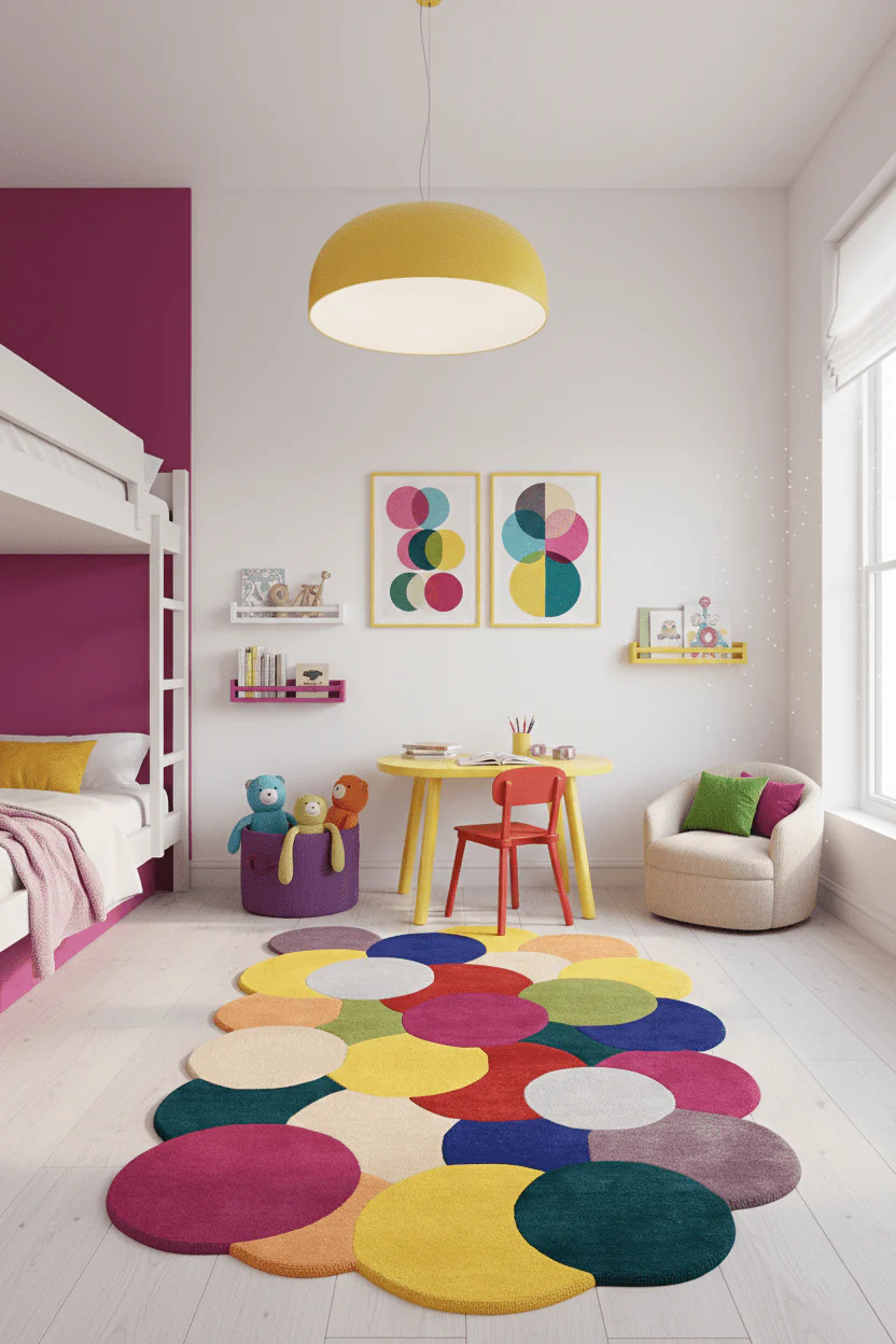 Bubbles Modern Style Multicolor Hand tufted Wool Area Rug - Image 2