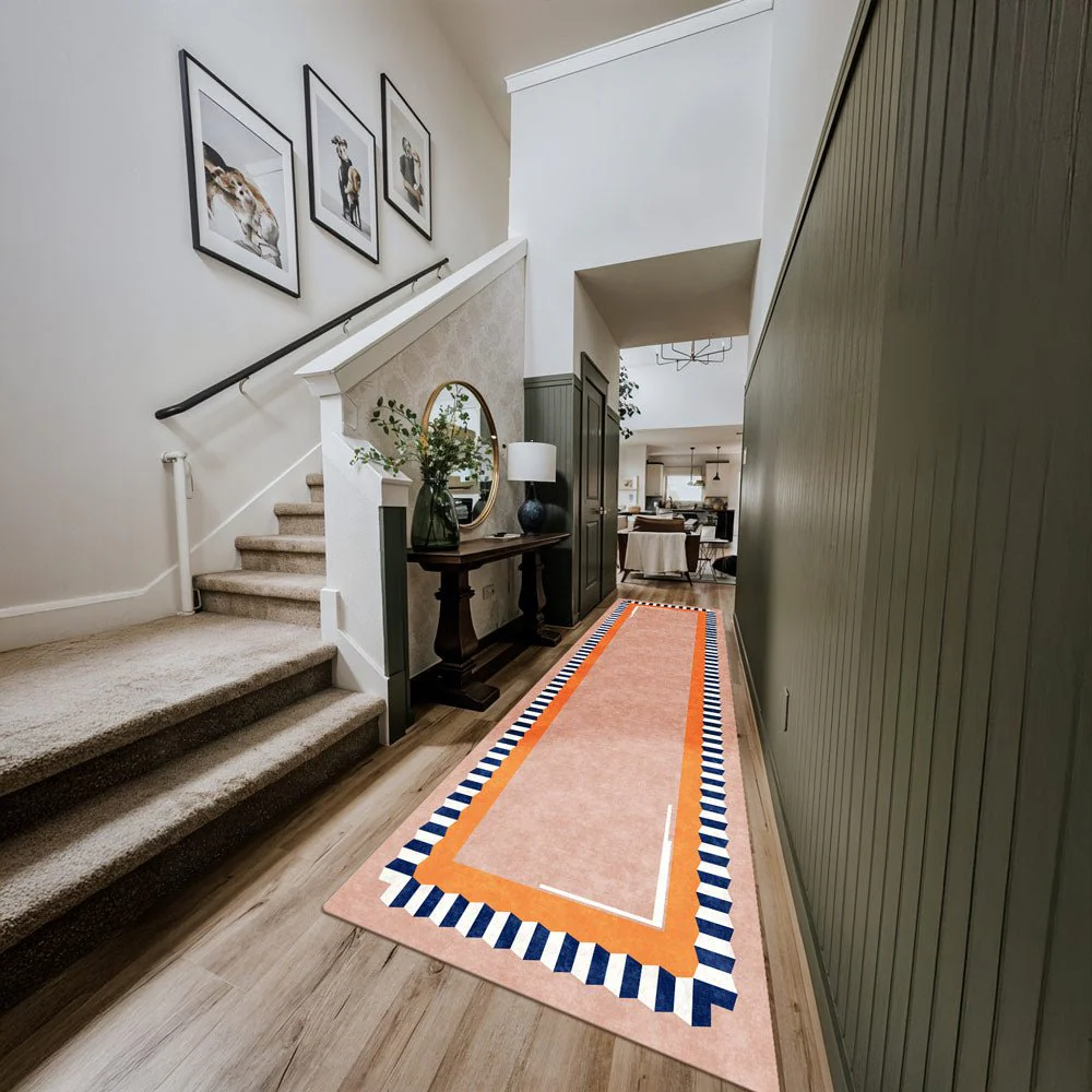 Modern Style Peach Cotton Machine Washable Area Rug - Image 6