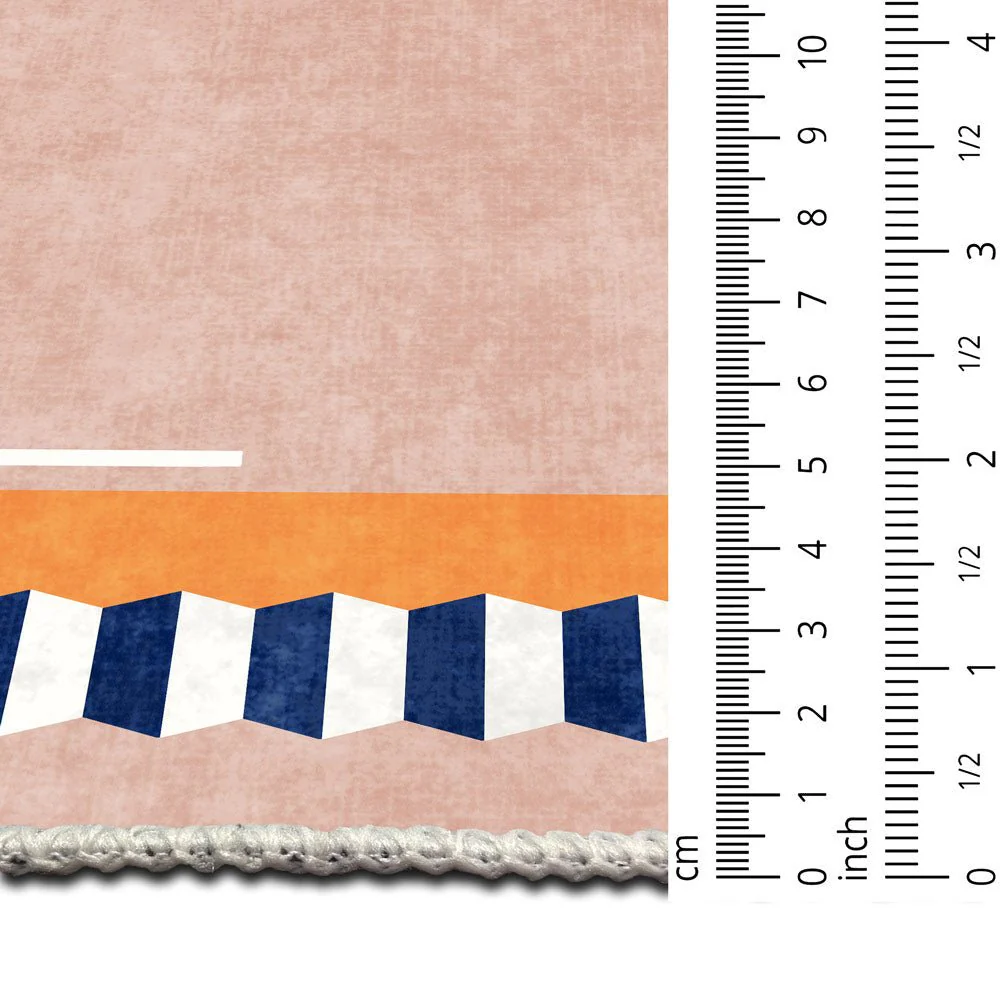 Modern Style Peach Cotton Machine Washable Area Rug - Image 7