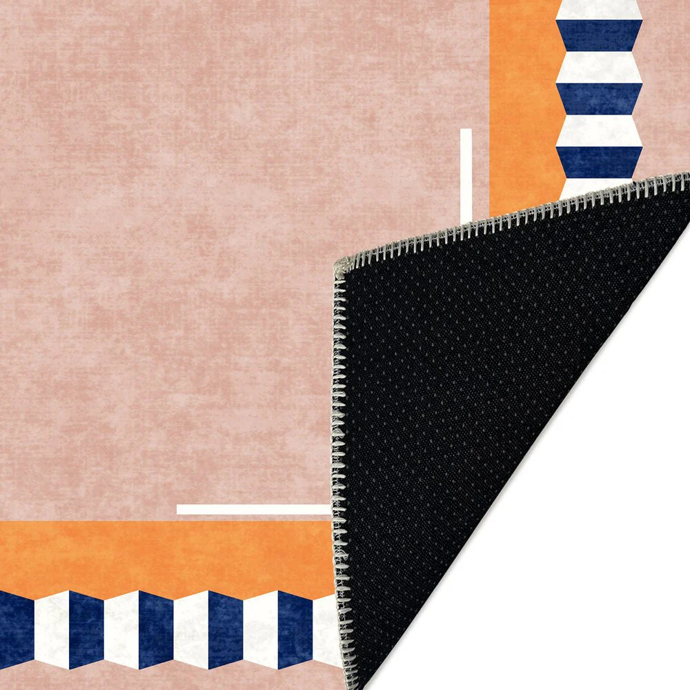 Modern Style Peach Cotton Machine Washable Area Rug - Image 8